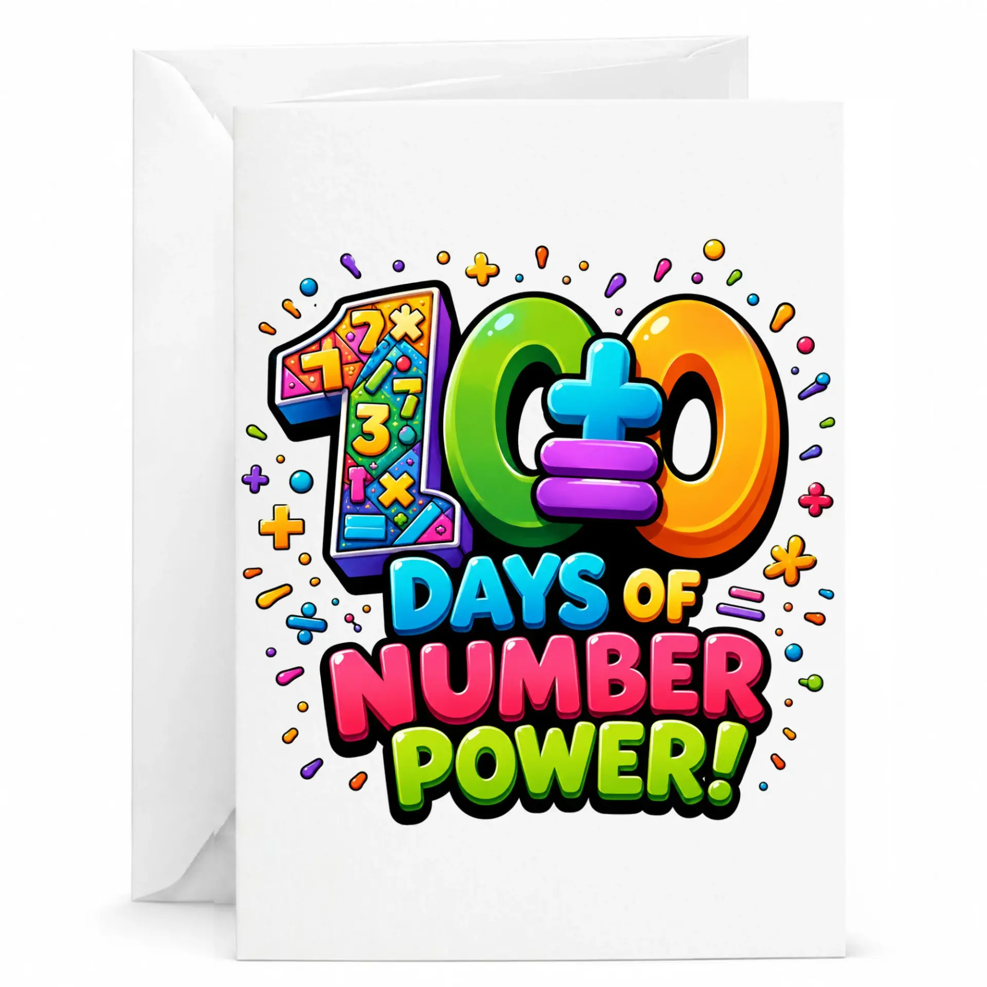 Greeting Card 100 Days of Mathematical Note for Enthusiasts and Achievement