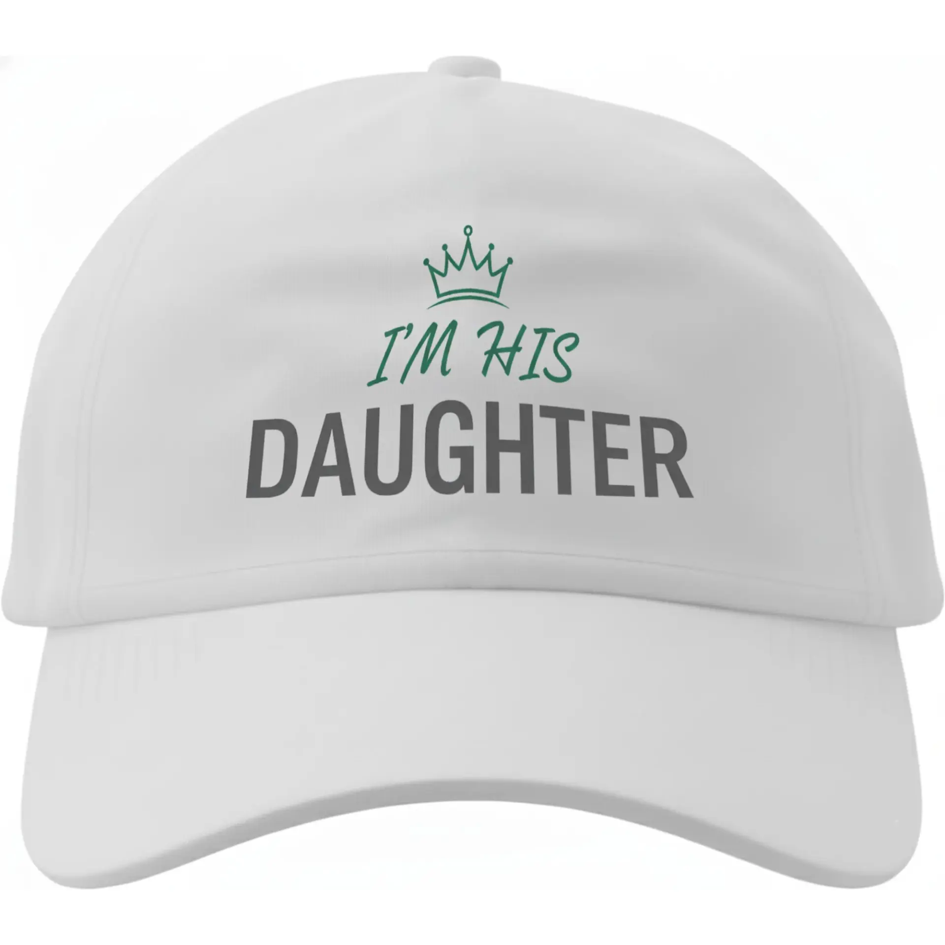 Dad Hat Baseball Cap I'm His Daughter Graphic Crown Design Adjustable Cotton Unisex Sporty Sun Protection Headwear White