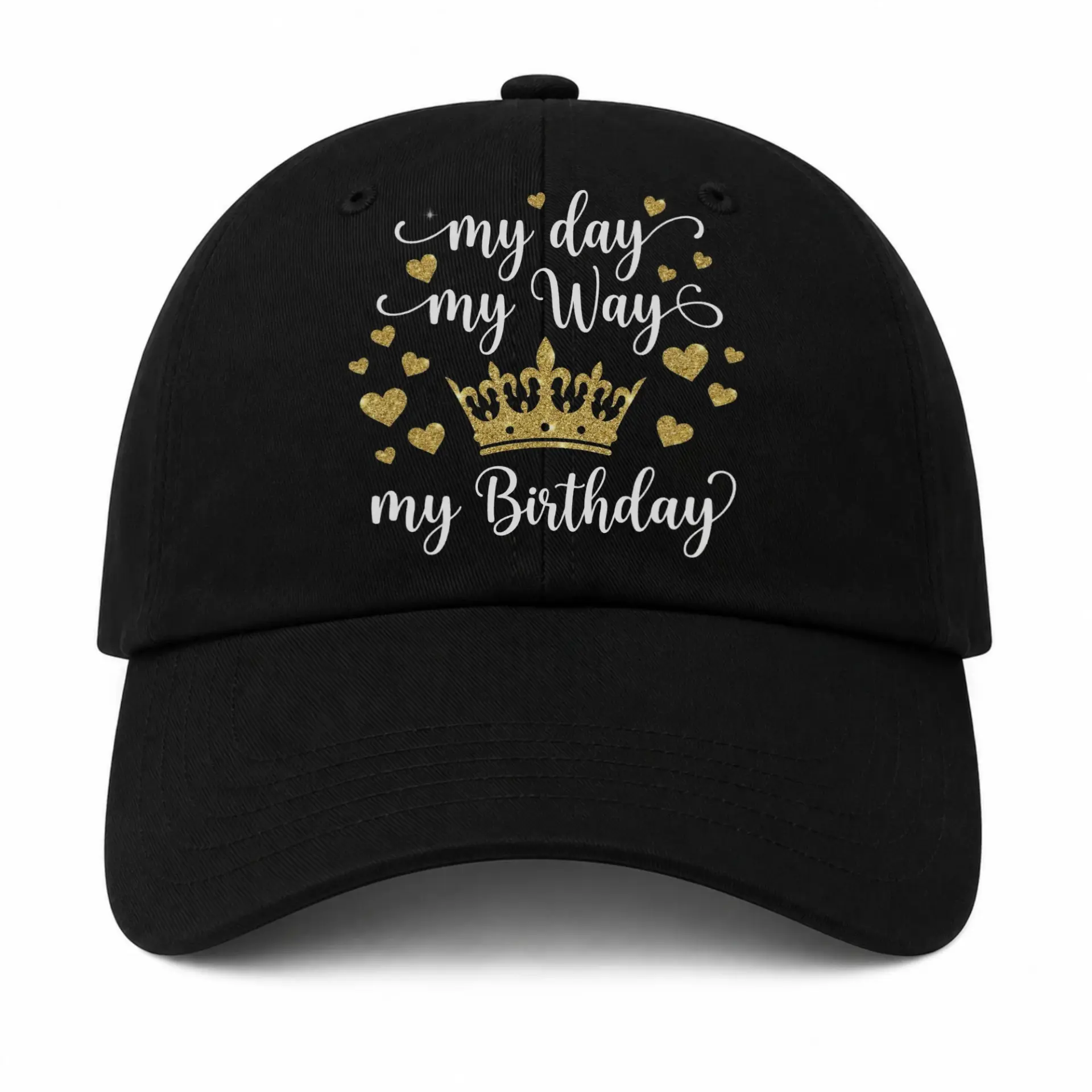 Vinyl Sticker Decal Pack My Day My Way My Birthday Crown Design Set of Three Waterproof Labels for Personalization