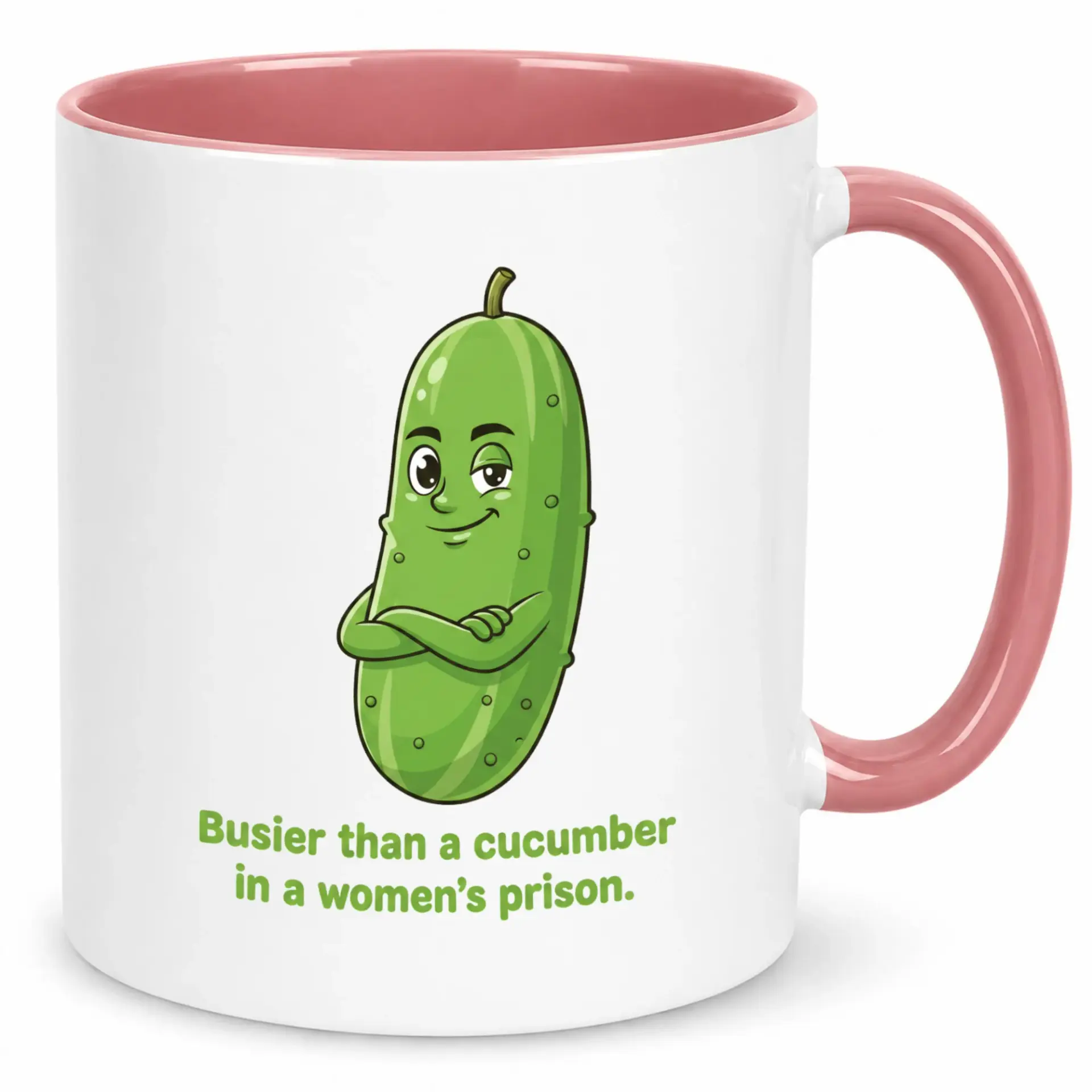 Funny Ceramic Coffee Mug with Sarcastic Cucumber Design Adult Humor Novelty Beverage Cup Unique Gift Idea for Office Home Kitchen 11oz or 15oz