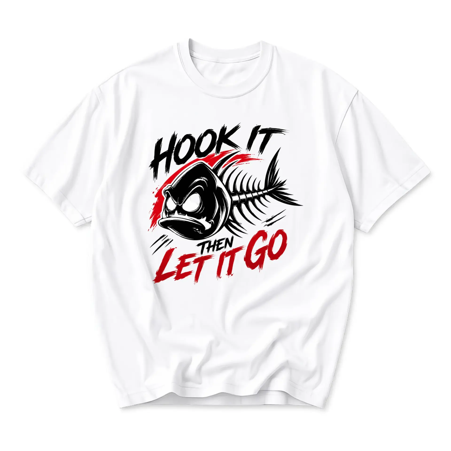 Funny Shirt Hook It Let It Tee for Fishing Enthusiasts Unisex Casual Crew