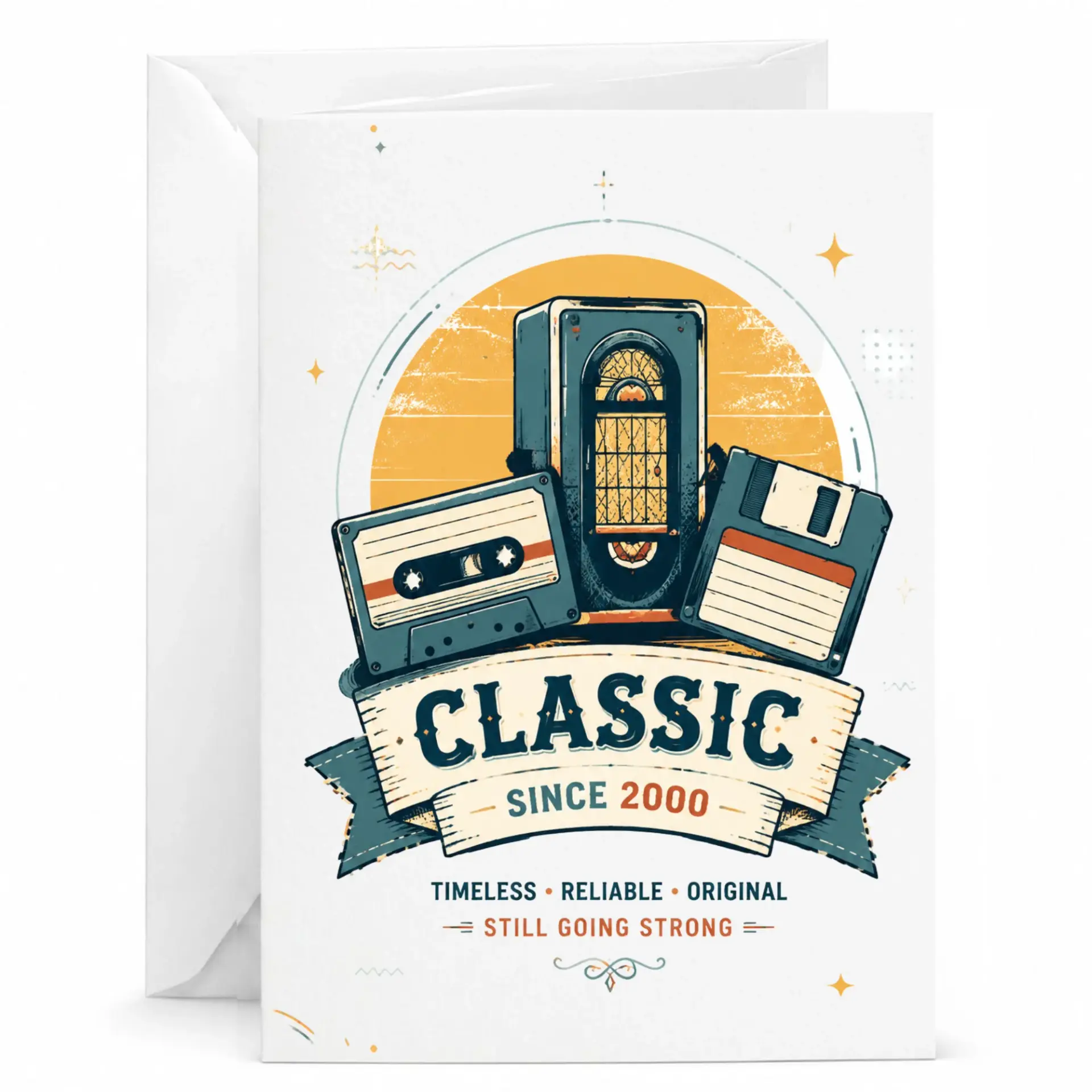 Greeting Card Classic Since 2000 Vintage Retro Nostalgia Inspired Design Printed Greeting Card for Milestone Birthday
