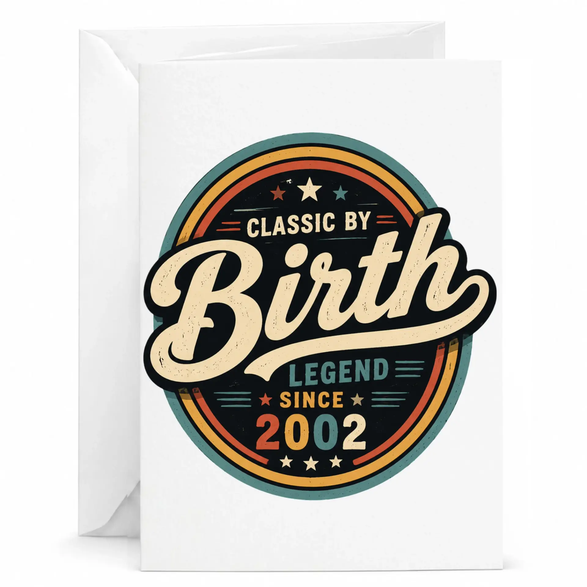 Birthday Card Classic by Birth Legend Since 2002 Retro Vintage Style Greeting Card for Milestone Celebration