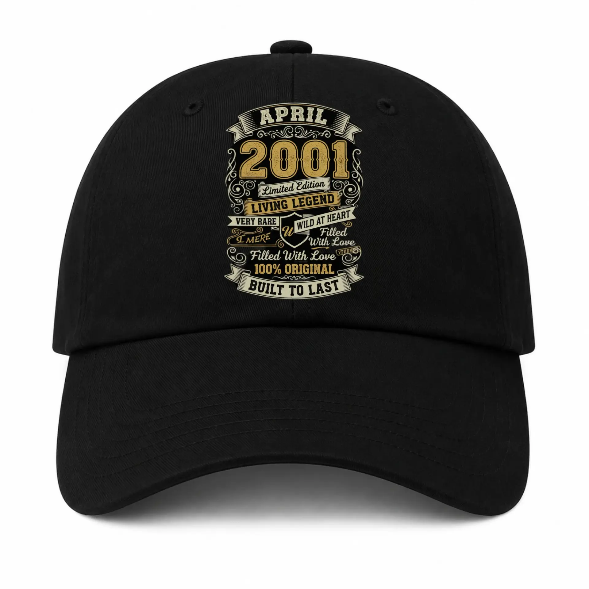 Baseball Cap Living Legend April 2001 Birthday Embroidered Dad Hat
