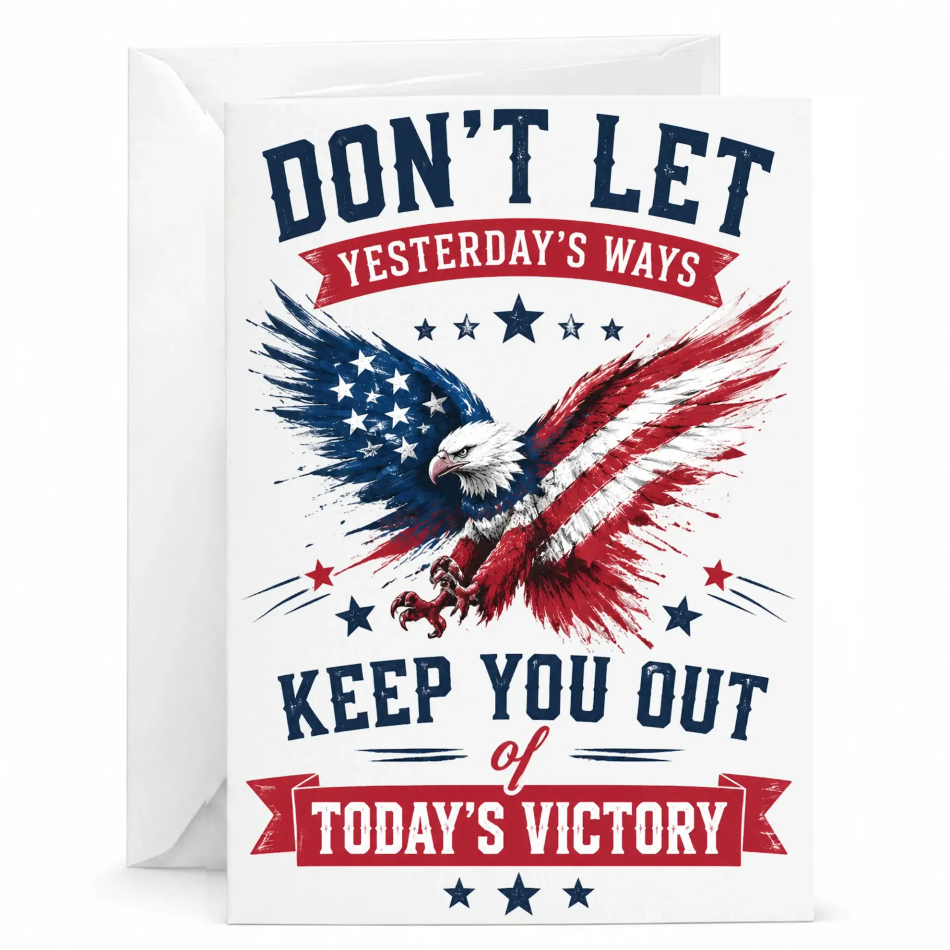 Inspirational Bald Eagle Greeting Card Encouragement Design Motivational Folded for Any Occasion