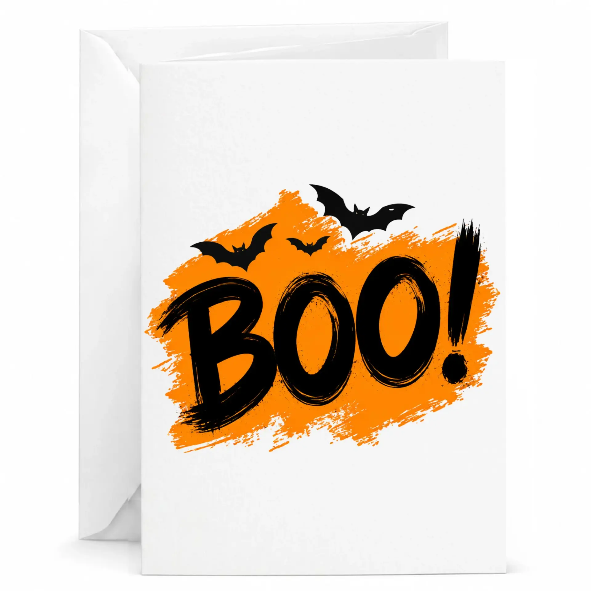 Funny Greeting Card Boo Halloween Design Seasonal Note with Matching Envelope for Spooky Occasions and Festivities