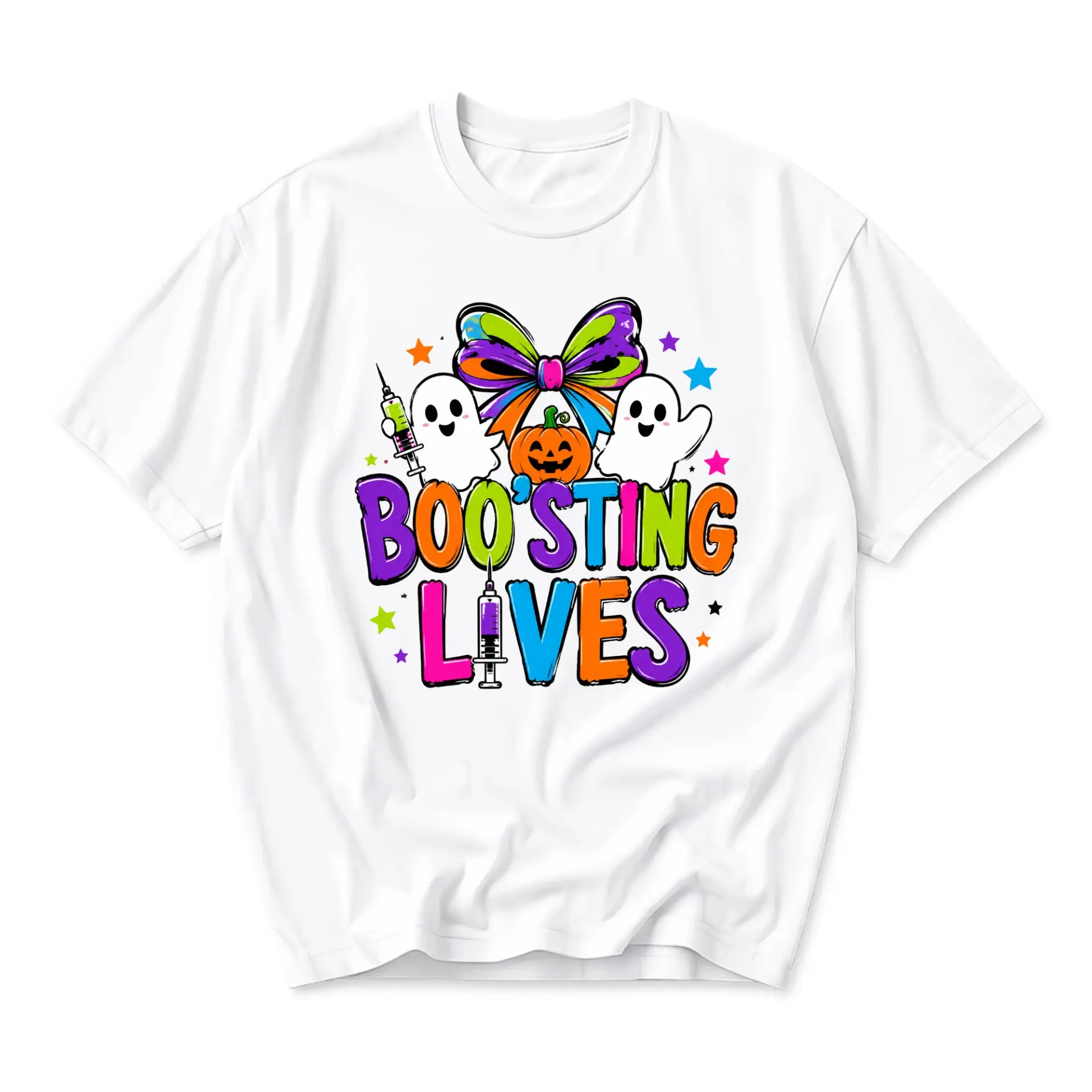 Funny Shirt Boo-Sting Lives Halloween Graphic Tee Unisex Crew Neck Comfortable Casual Wear Top for Holiday Seasons