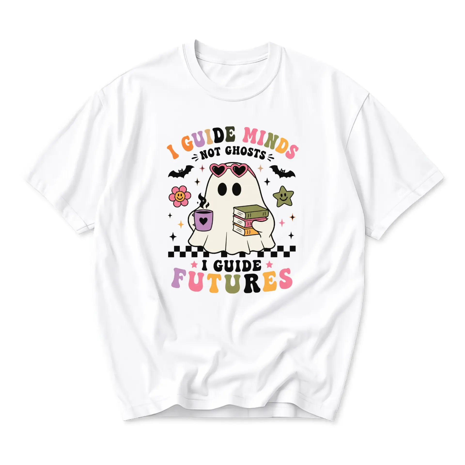 Graphic Tee I Guide Minds Not Ghosts I Guide Futures Retro Aesthetic Unisex Crew Neck Soft Cotton Casual Shirt