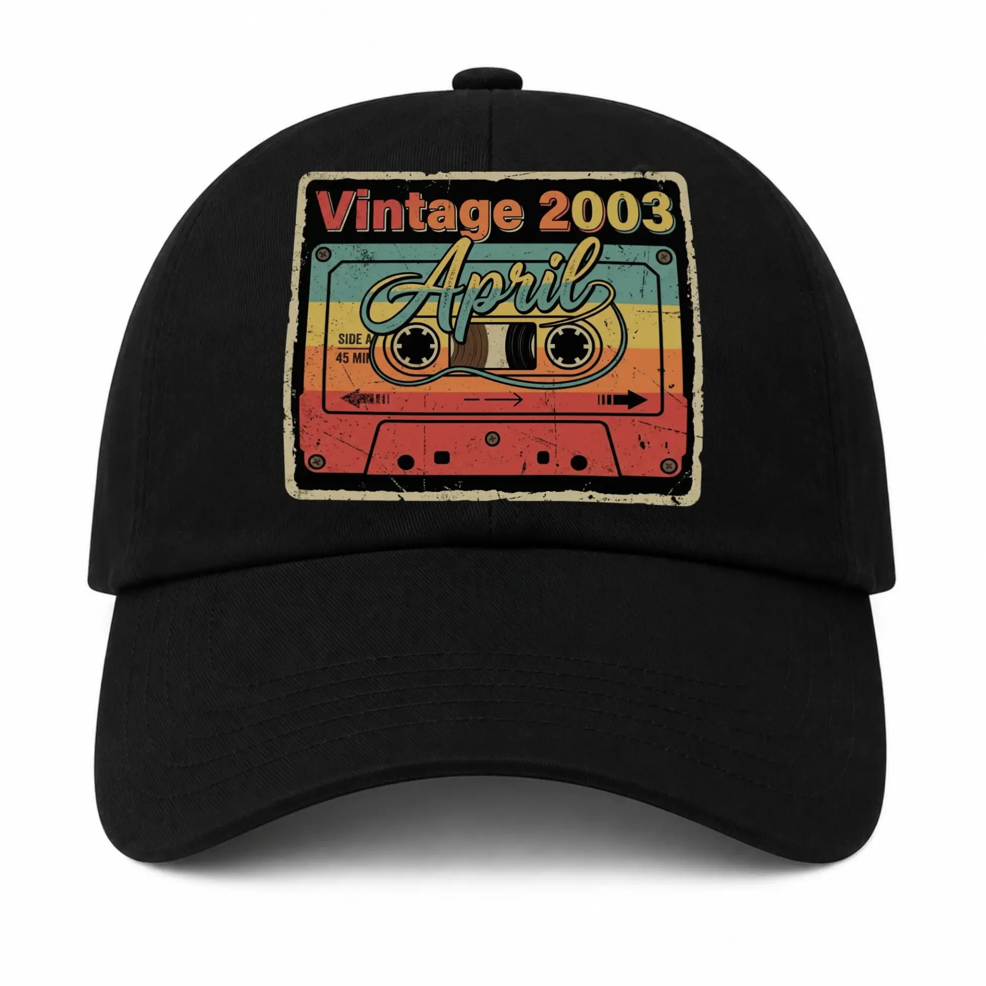 Baseball Cap Vintage 2003 April Retro Cassette Tape Design Dad Hat