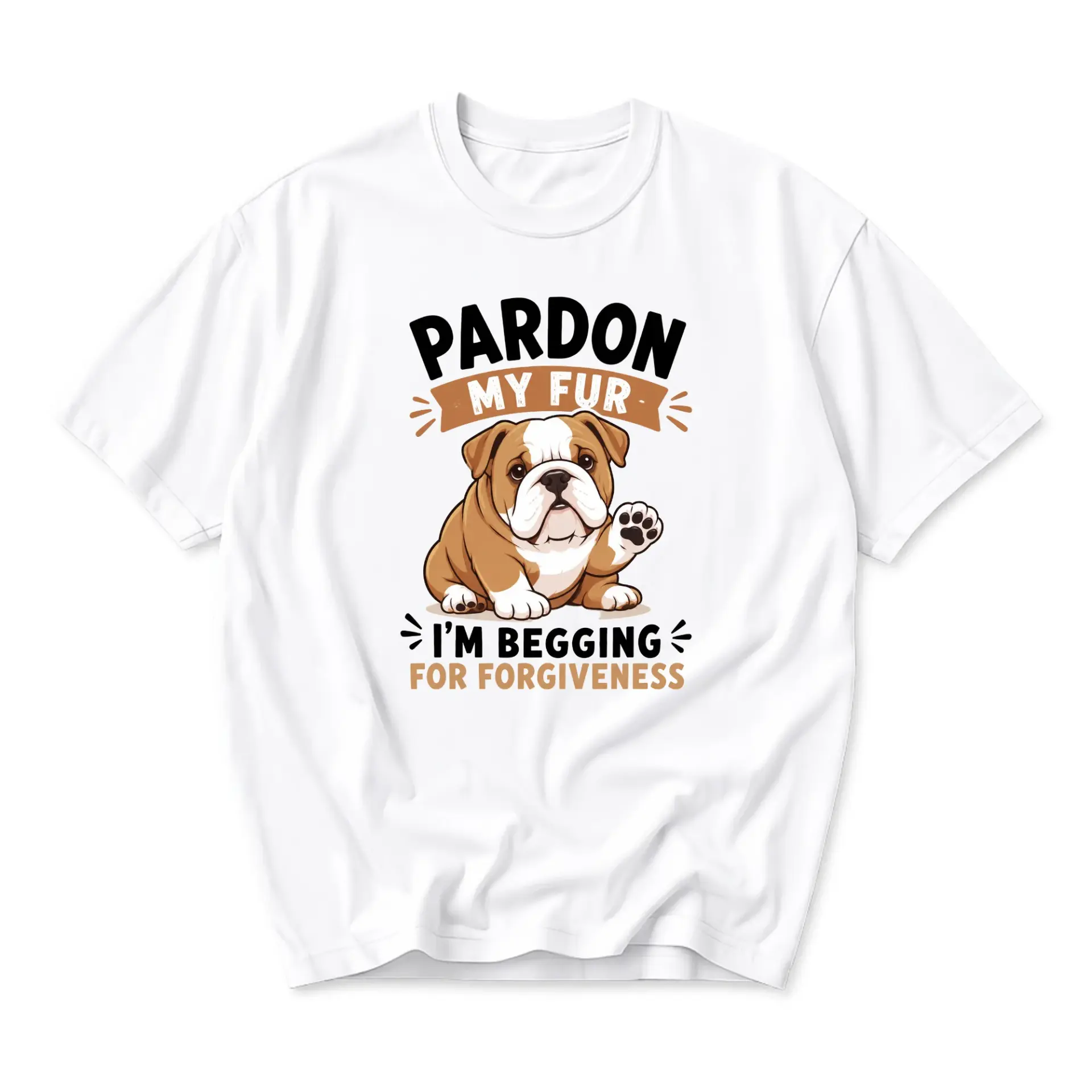 Funny Shirt Pardon My Fur Graphic Tee Unisex Crew Neck Soft Cotton Blend