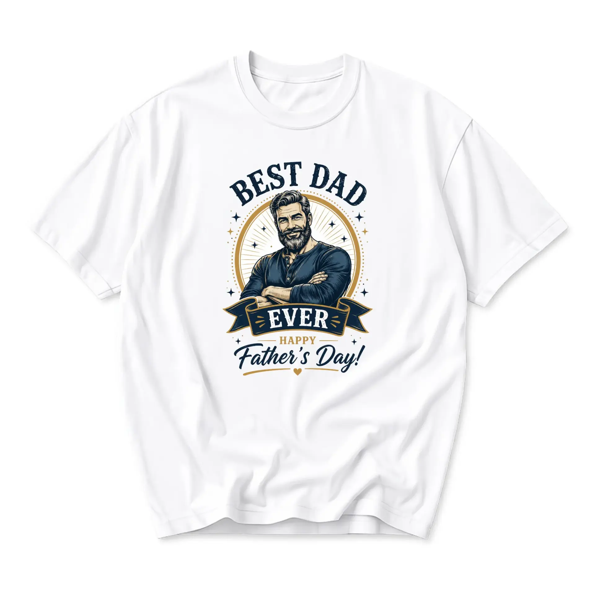 Graphic Tee Best Dad Ever Happy Father Day Unisex Short Sleeve Crew Neck Cotton Casual Summer Shirt Gift for Men