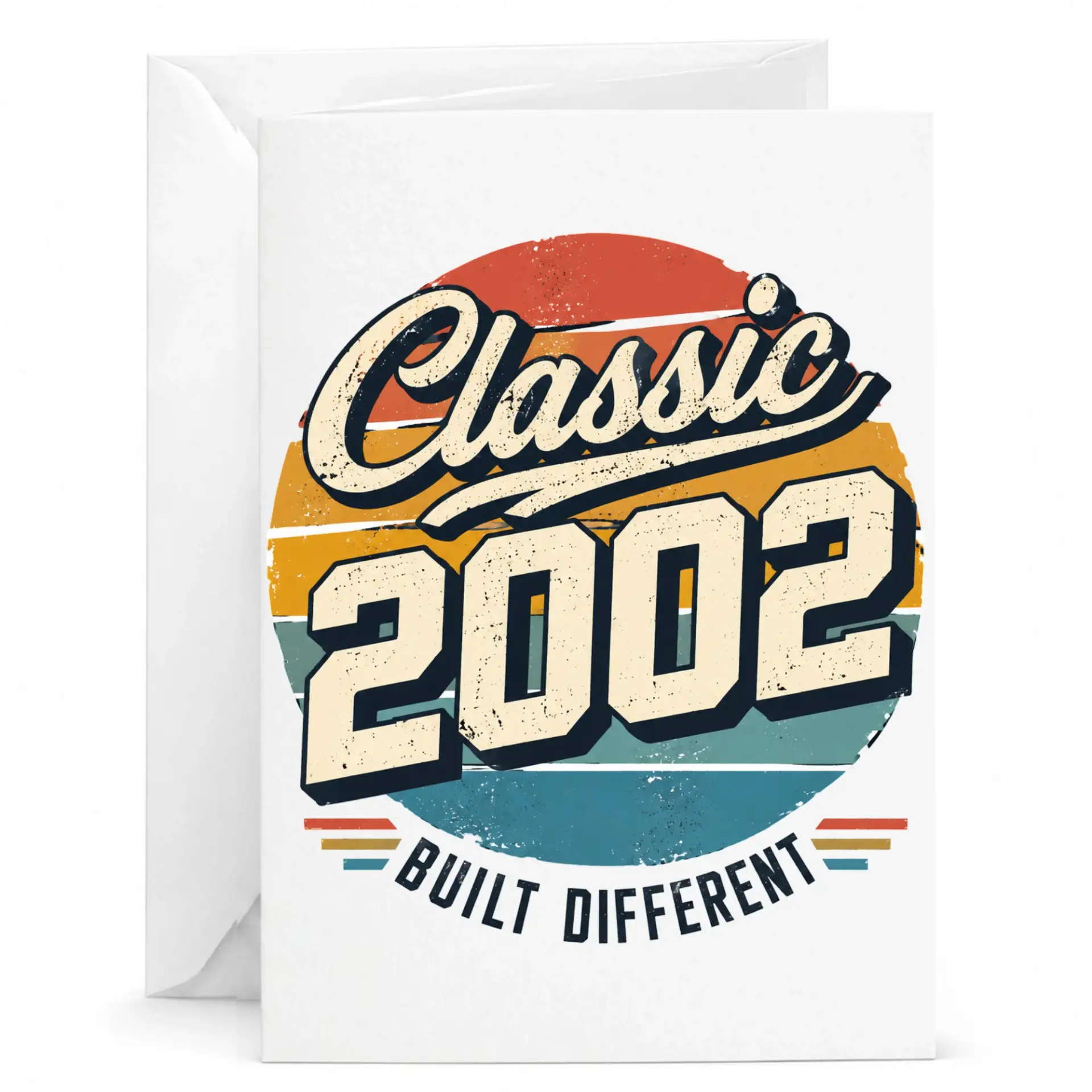 Birthday Card Classic 2002 Built Different Retro Vintage Style Greeting Card for Birthday Milestone Celebration