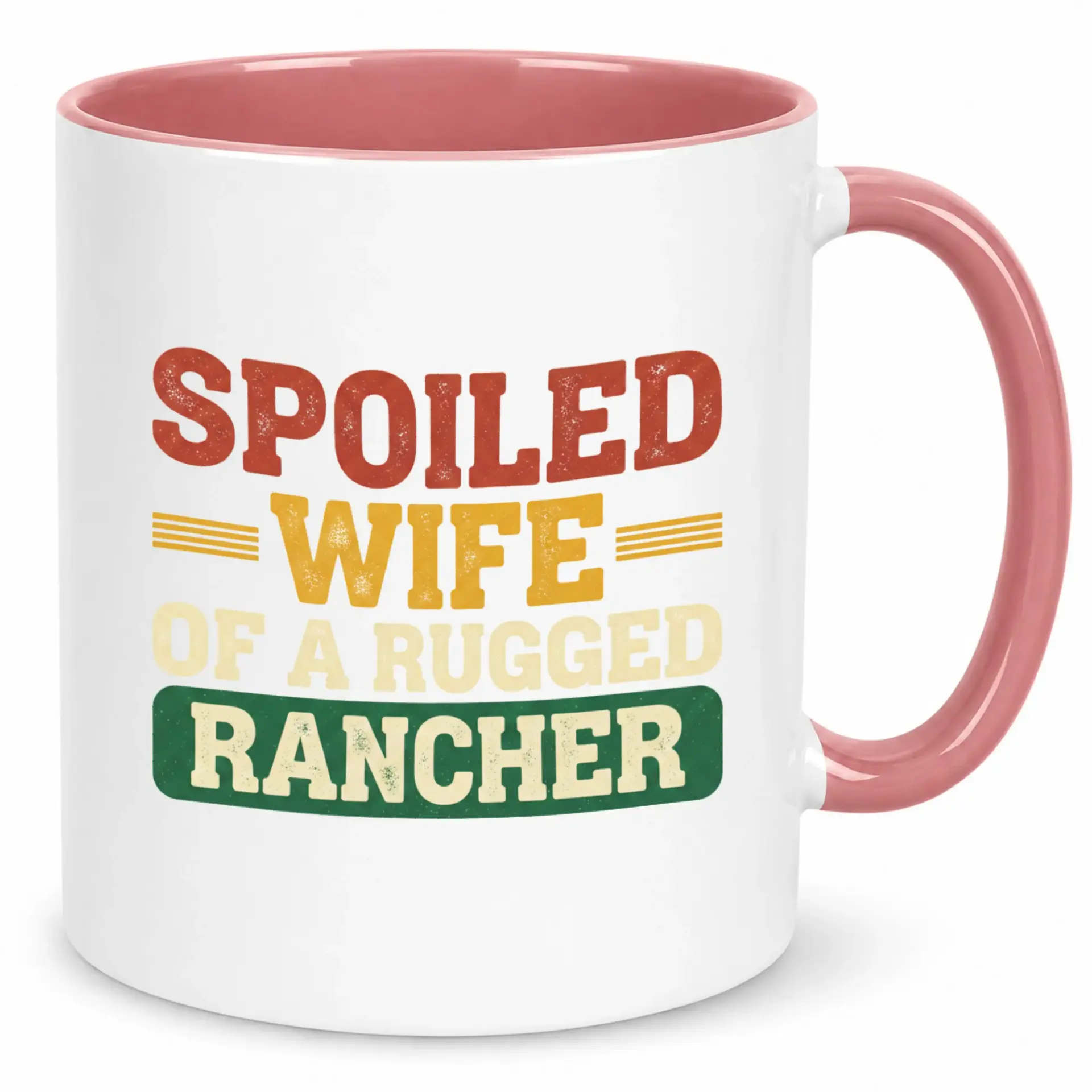 Funny Rancher's Wife Coffee Mug for Women Unique Spoiled Relationship Ceramic Drinkware Cup Thoughtful Gift Farm Lovers