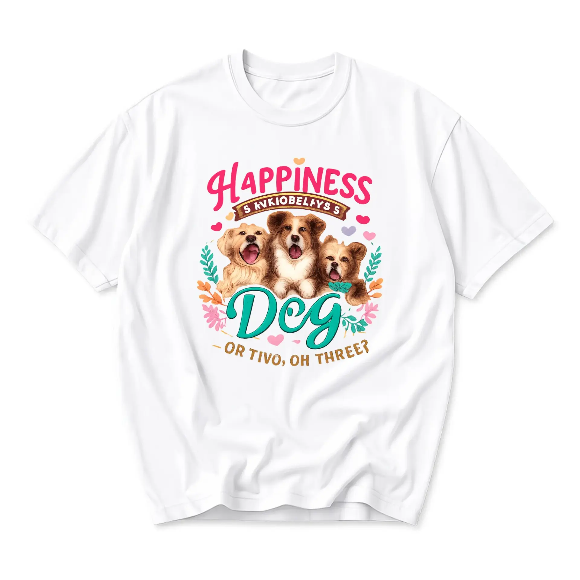 Funny Shirt with Three Happy Graphic Print Cute Lovers Apparel Unisex Crew