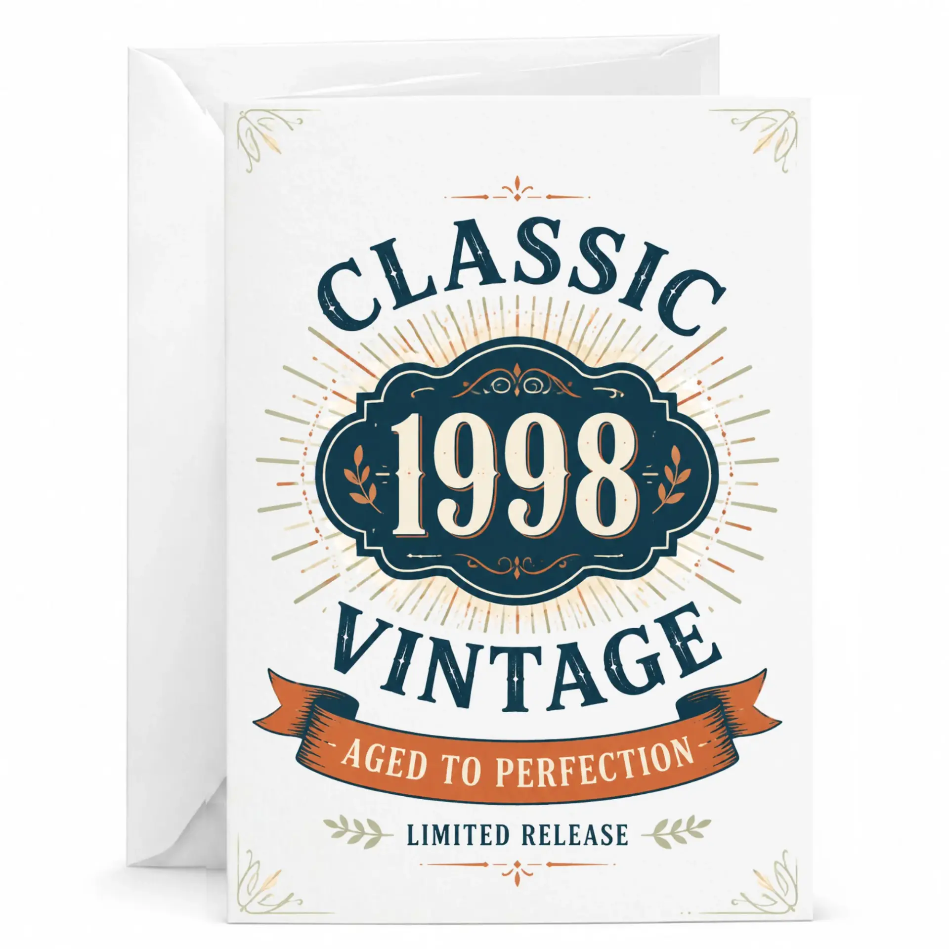 Greeting Card 1998 Vintage Classic Aged to Perfection Birthday Gift Idea for Someone Turning Twenty Six Years Old