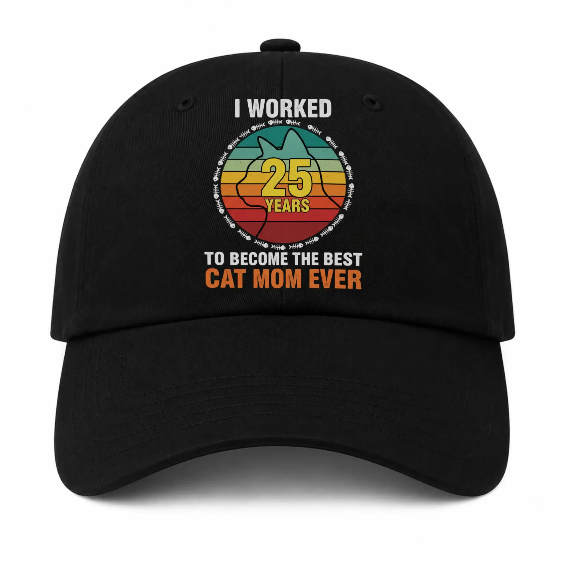 Baseball Cap Cat Mom Retro Graphic Hat for Pet Lovers Everyday Wear
