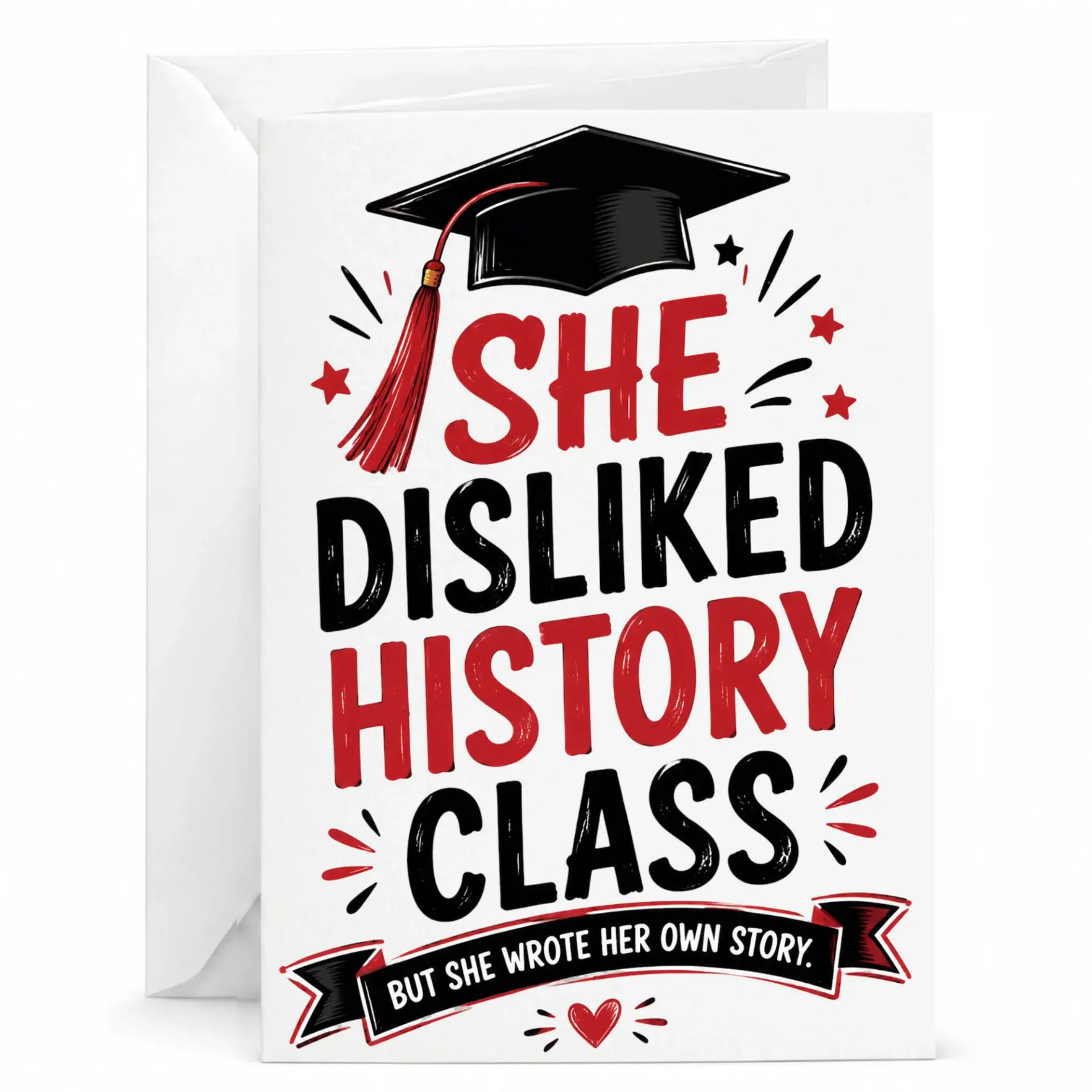 Greeting Card for Graduation She Disliked but Wrote Her Own Story Motivational Congratulatory Note