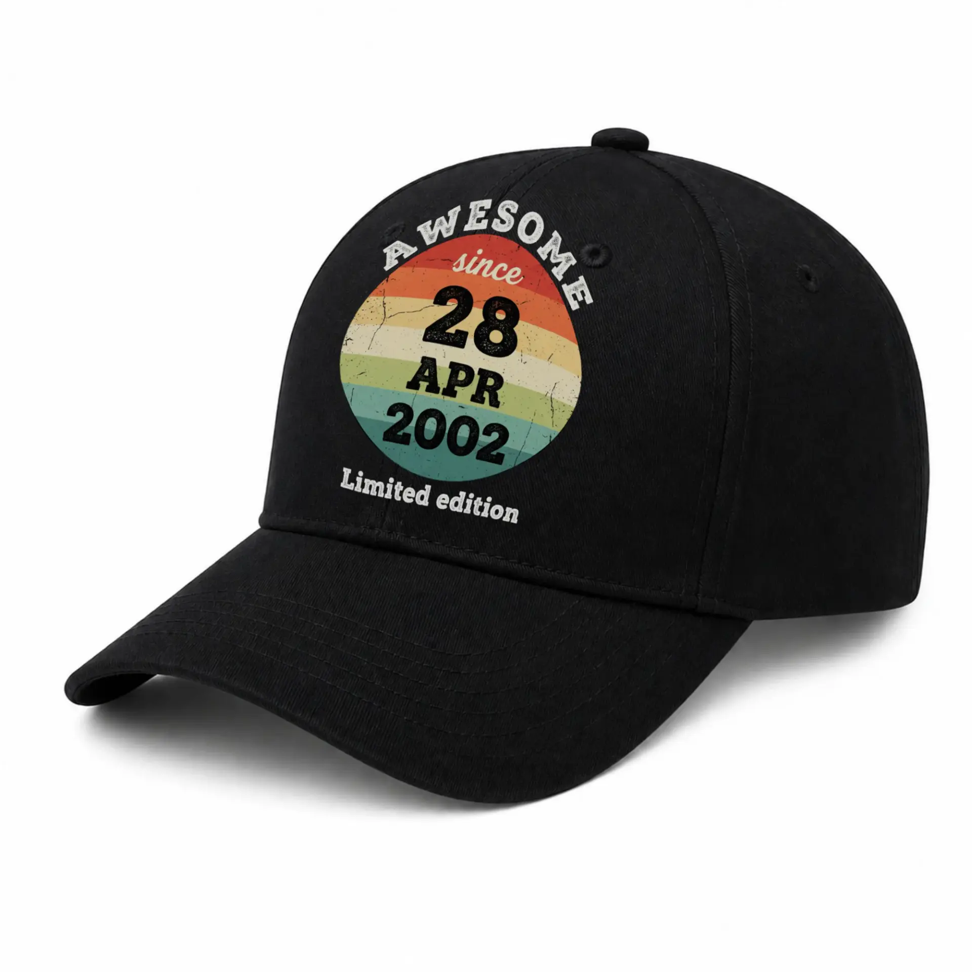 Baseball Cap Awesome Since April 2002 Retro Sunset Vintage Birthday Hat