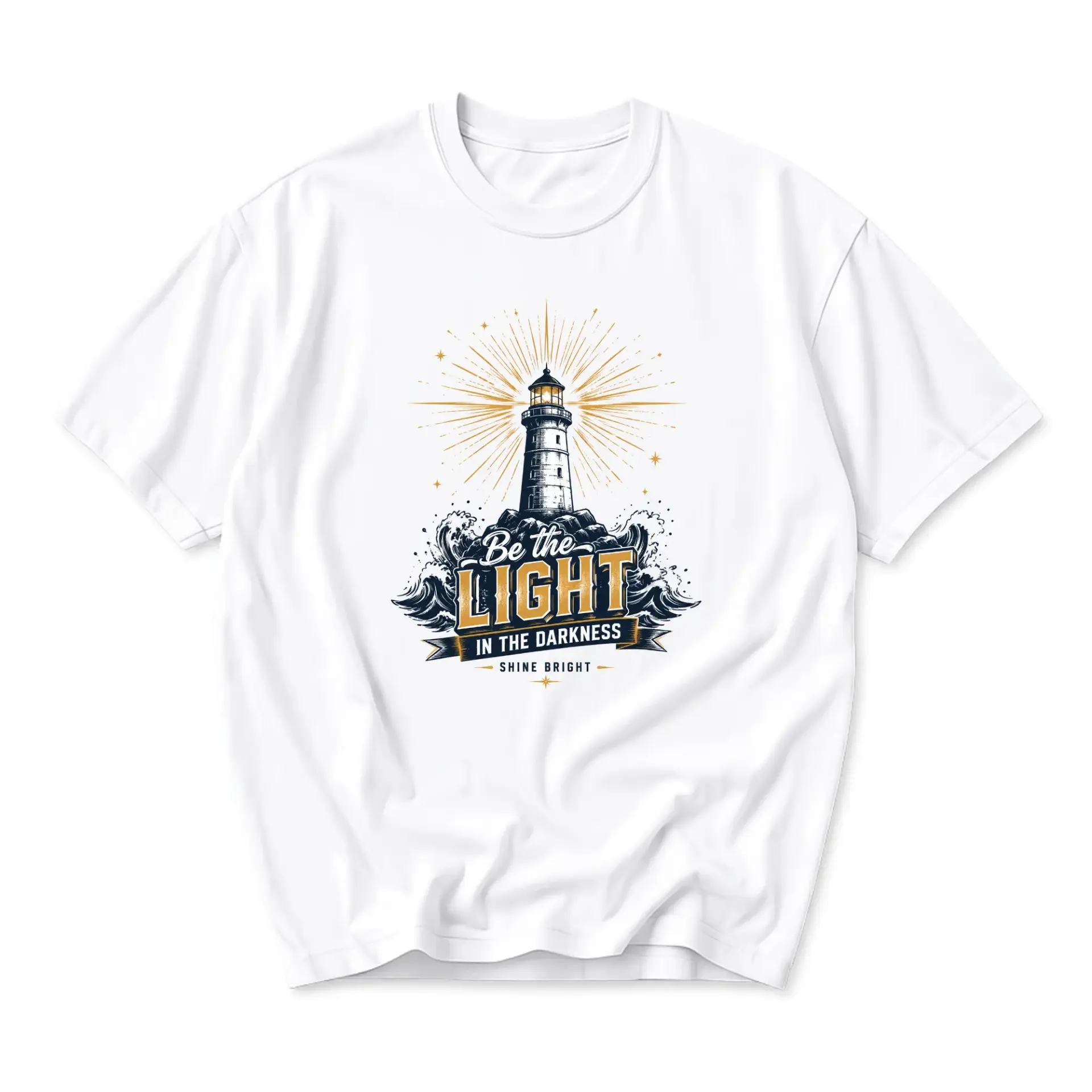 Graphic Tee in the Lighthouse Inspirational Quote Print Short Sleeve Unisex