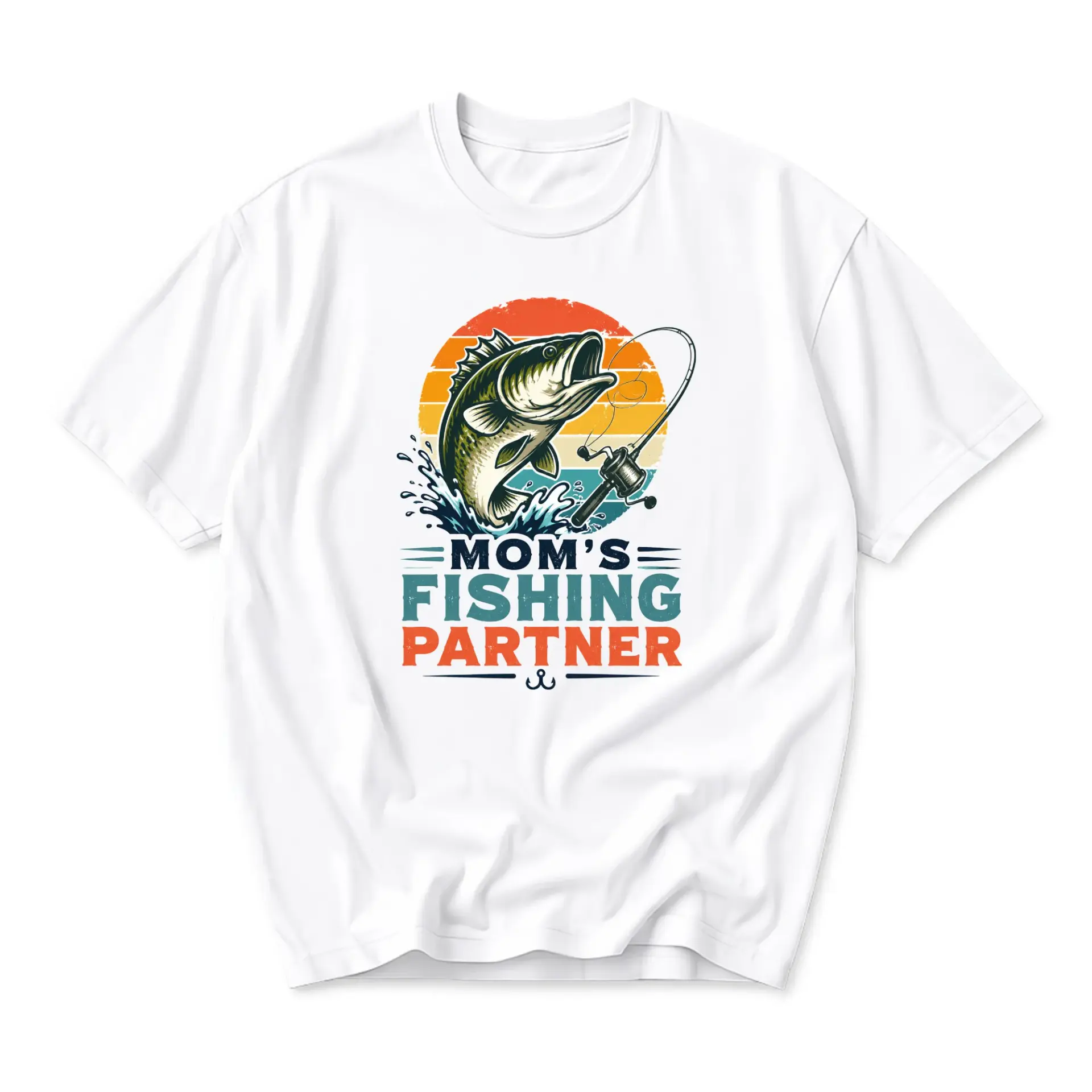 Graphic Tee Mom's Fishing Partner Unisex Crew Neck T-Shirt Vintage Style