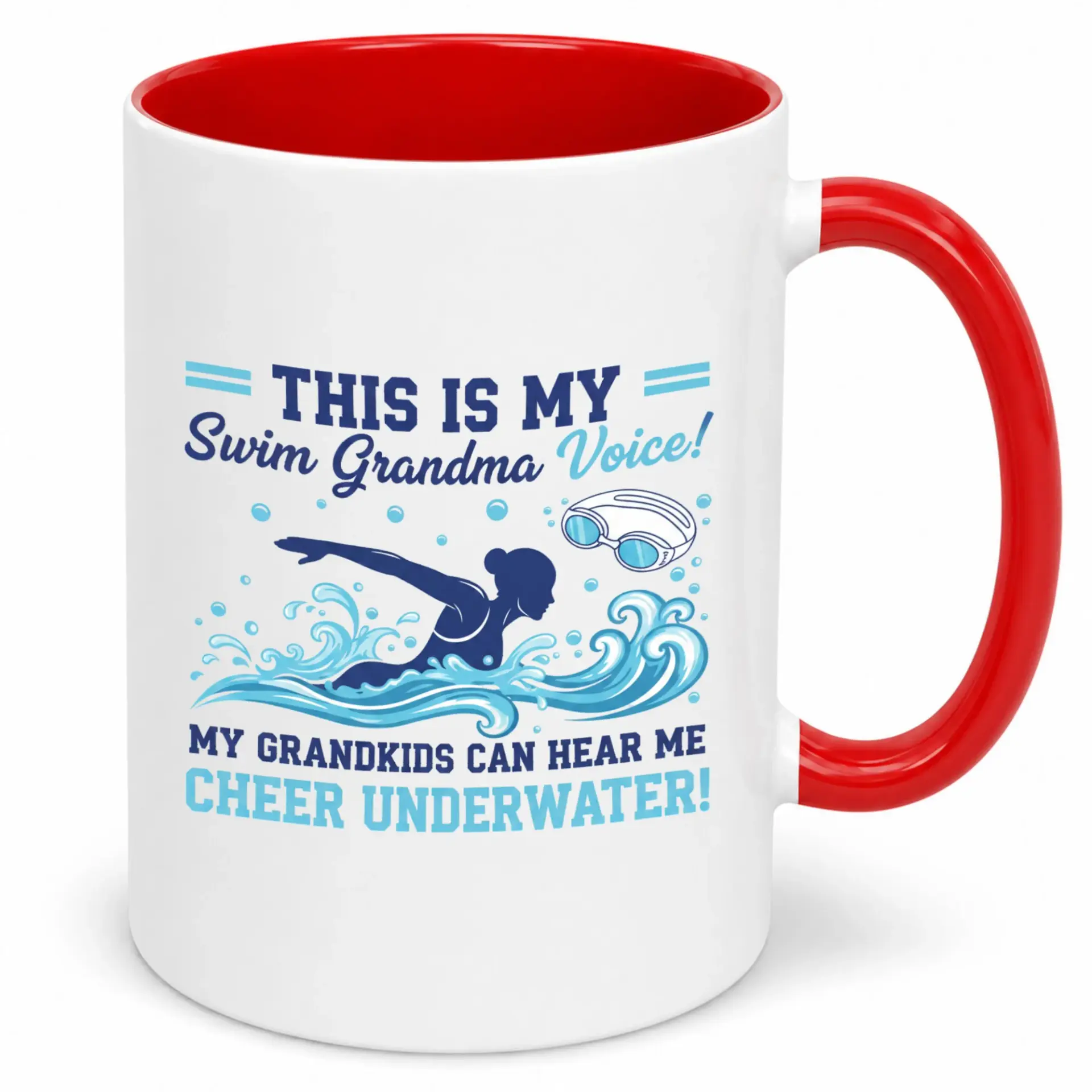 Funny Swimming Grandma Ceramic Coffee Mug with "this Is My Swim Voice" Design Ideal Gift for Grandmothers Who Love & Cheering Grandkids