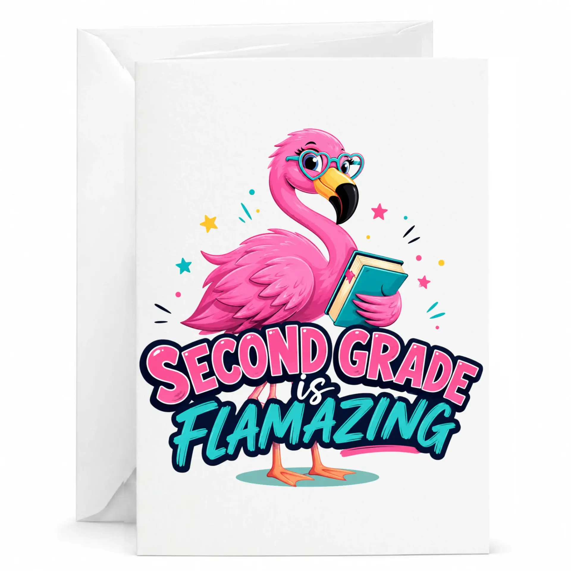 Personalized Greeting Card Second Is Flamazing Flamingo Design
