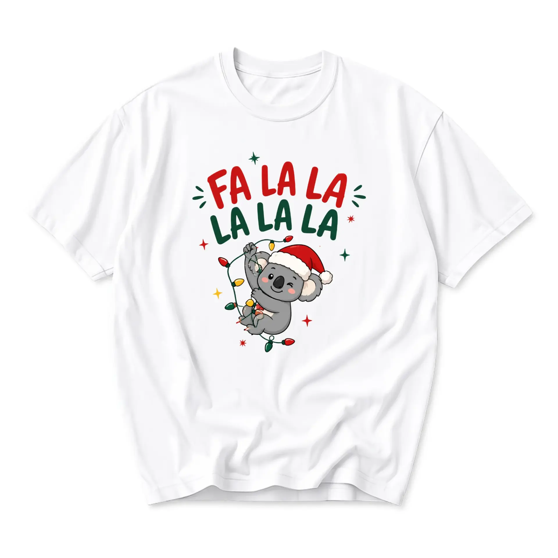 Funny Shirt Koala Christmas Graphic Tee Holiday Unisex Crew Neck Casual