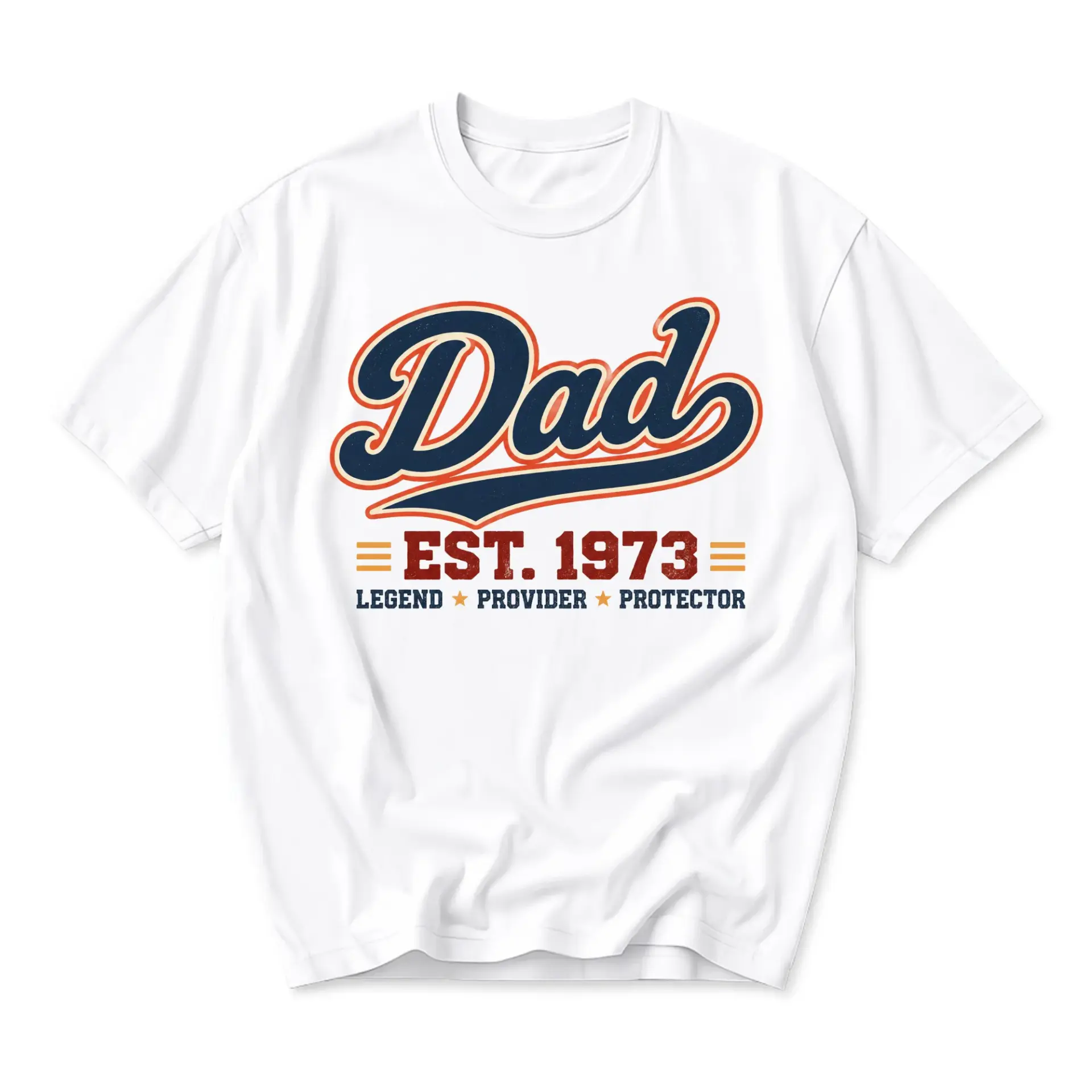 Graphic Tee Dad Est 1973 Legend Provider Protector Unisex Crew Neck Casual Everyday Short Sleeve Cotton Shirt