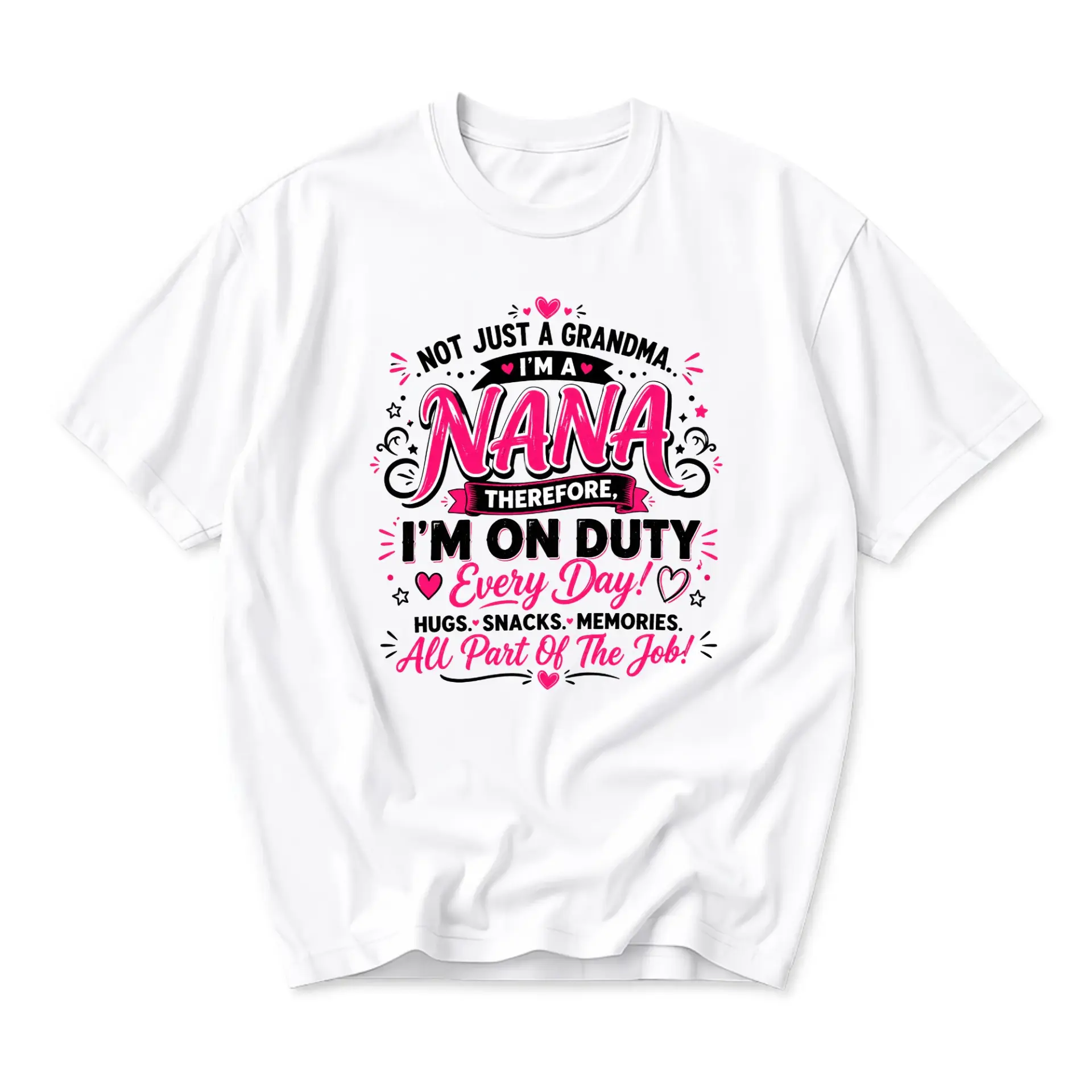 Funny Shirt Nana Graphic Tee Not Just a Grandma Casual Unisex Cotton Crew Neck Top Everyday Apparel for Women