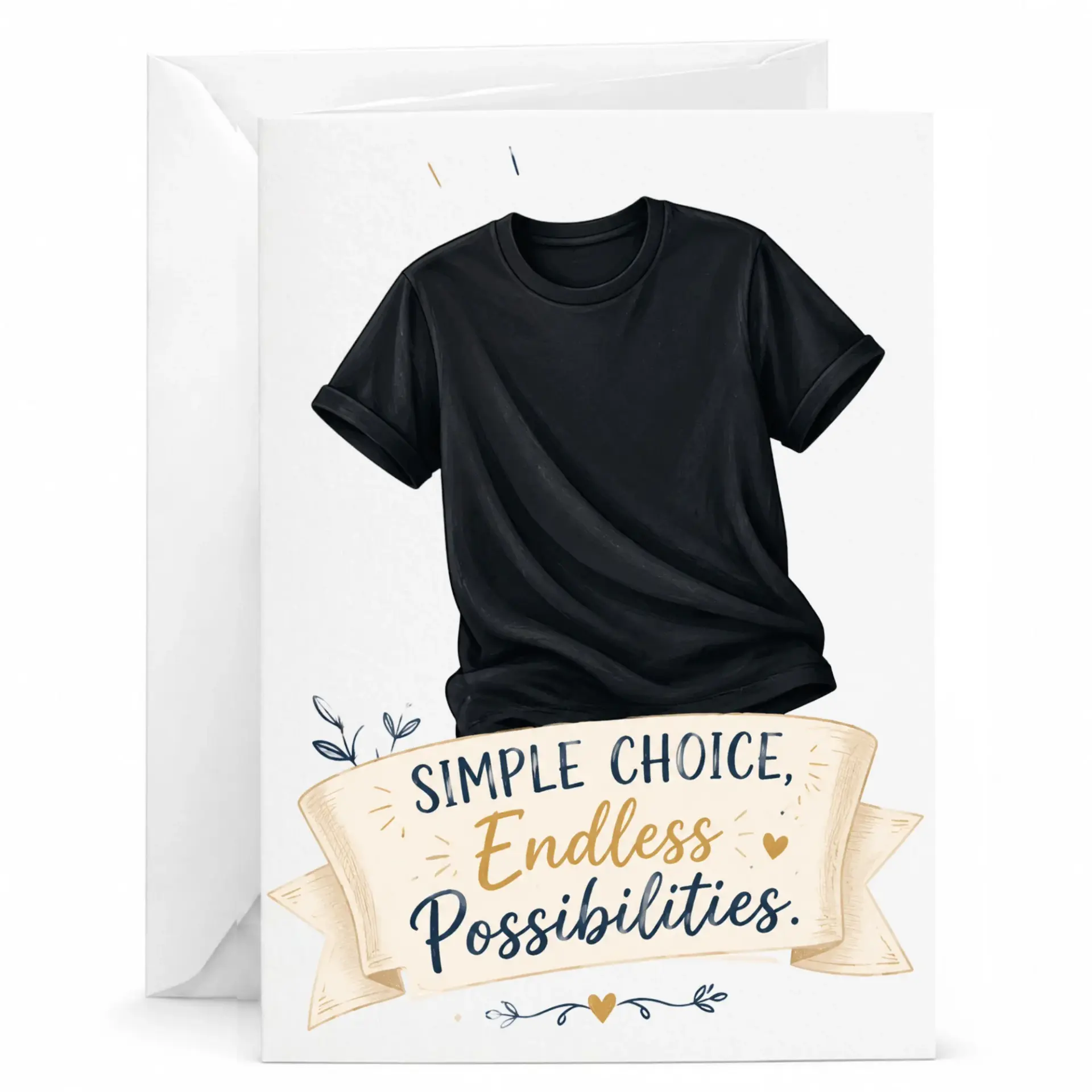 Greeting Card Simple Choice Endless Possibilities T-Shirt Illustration for Birthday Anniversary Encouragement