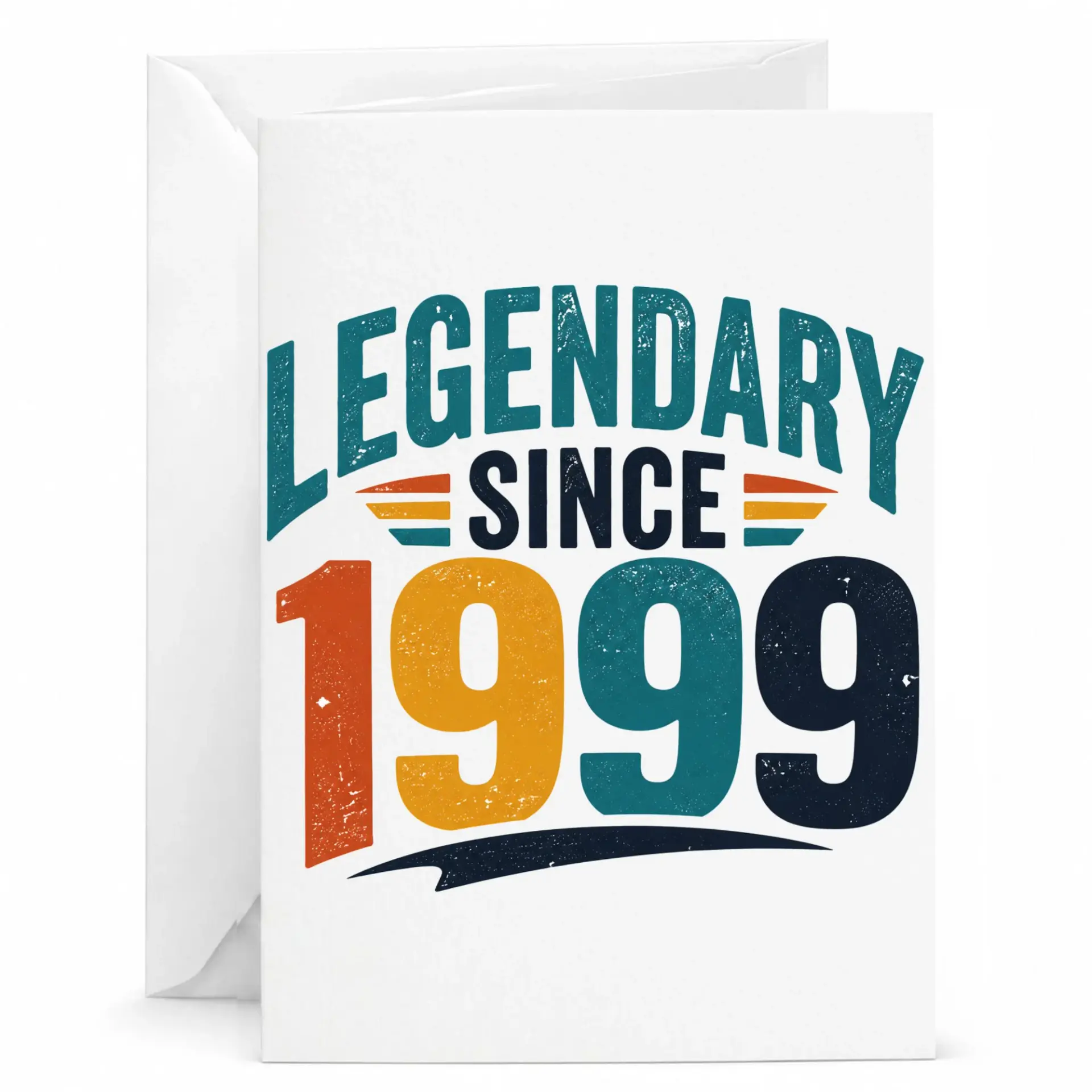 Birthday Card Legendary Since 1999 Vintage Retro Style Greeting Card for Milestone Birthdays and Celebrations