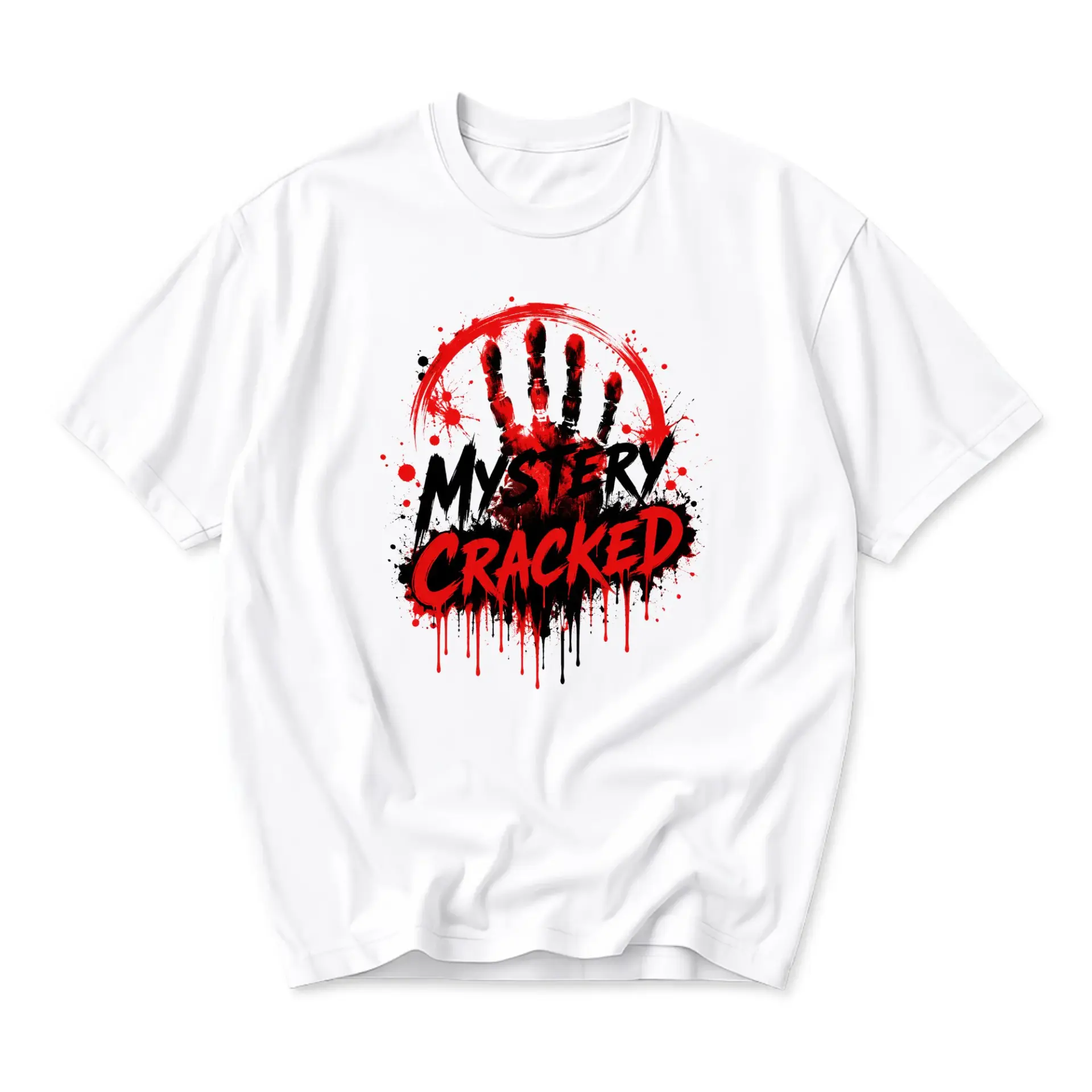 Graphic Tee Mystery Cracked Handprint Artistic Design Unisex Crew Neck Short Sleeve Cotton Casual Everyday Apparel
