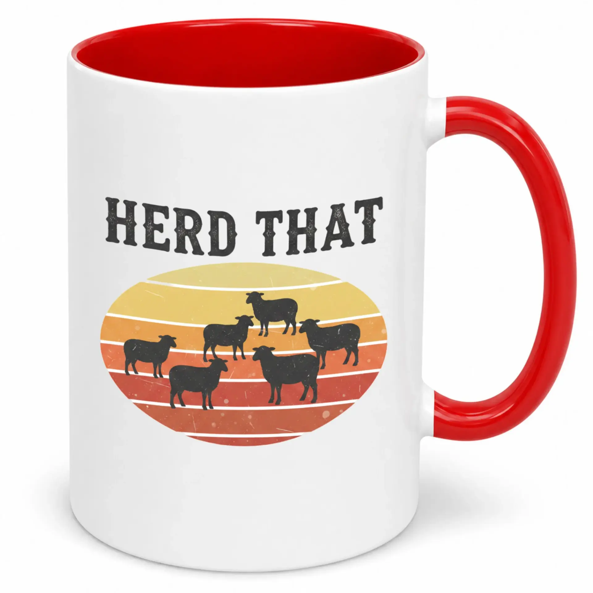 Funny Coffee Mug with Sheep Design and "herd That" Pun for Farm Animal Lovers Unique 11oz or 15oz Ceramic Beverage Cup