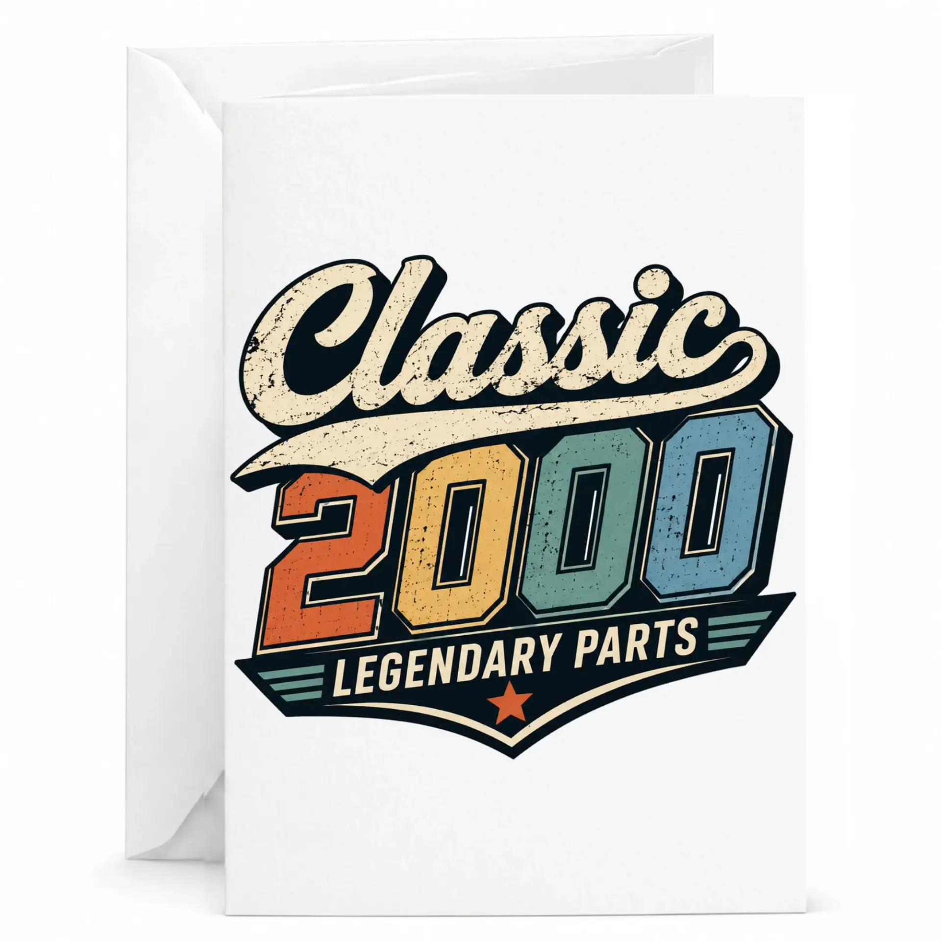Birthday Card Classic 2000 Legendary Parts Vintage Style Greeting Card for Milestone Celebration