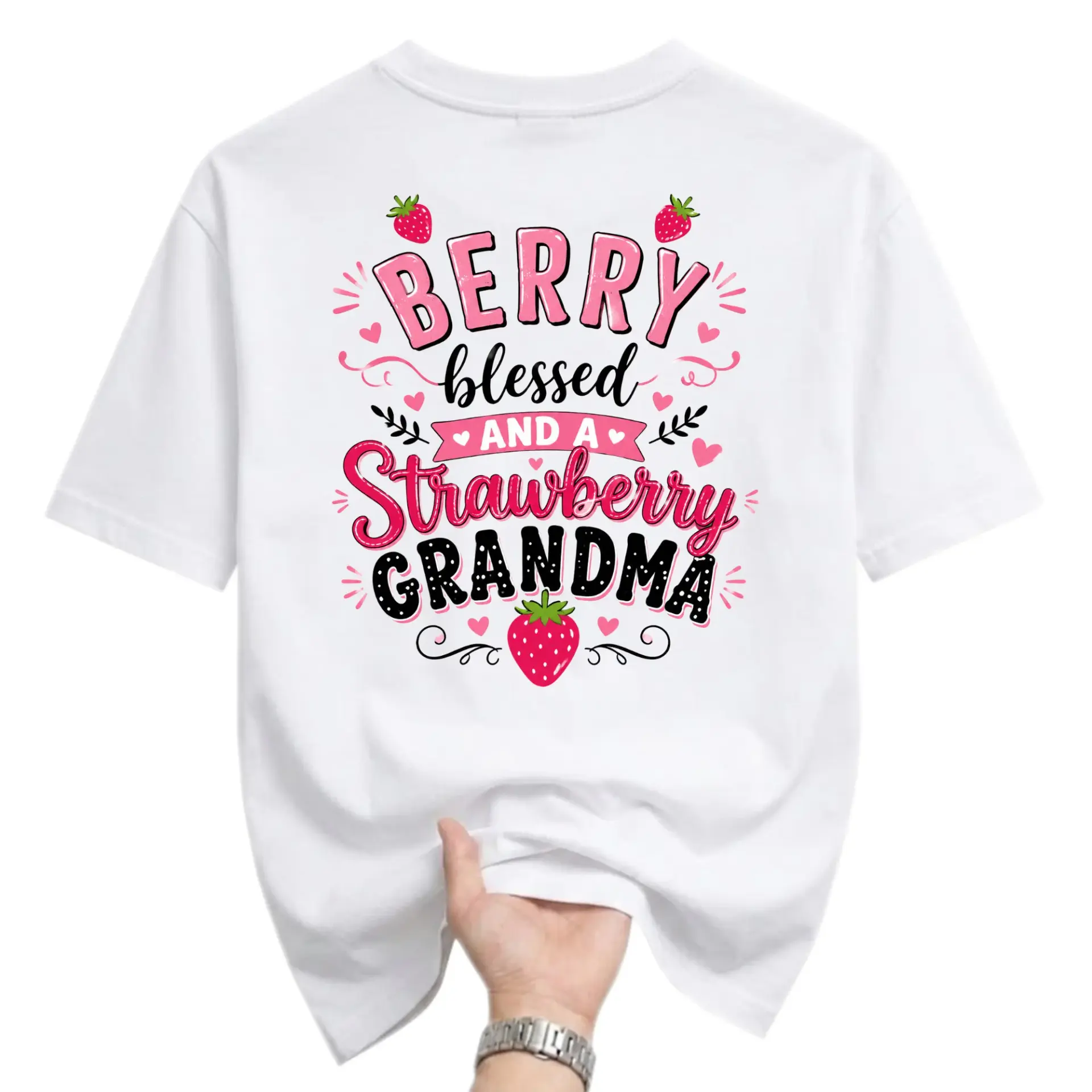 T-shirt Graphic Tee Berry Blessed and a Strawberry Grandma Floral Fruit