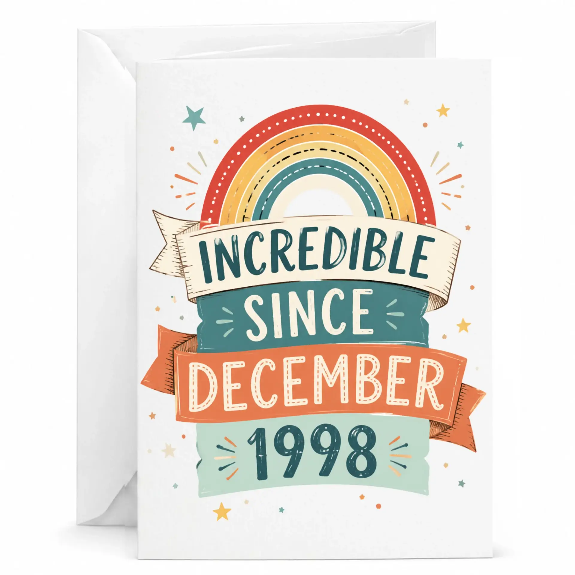 Greeting Card Incredible Since December 1998 Birthday Milestone Keepsake for Milestone Celebrations and Birthdays