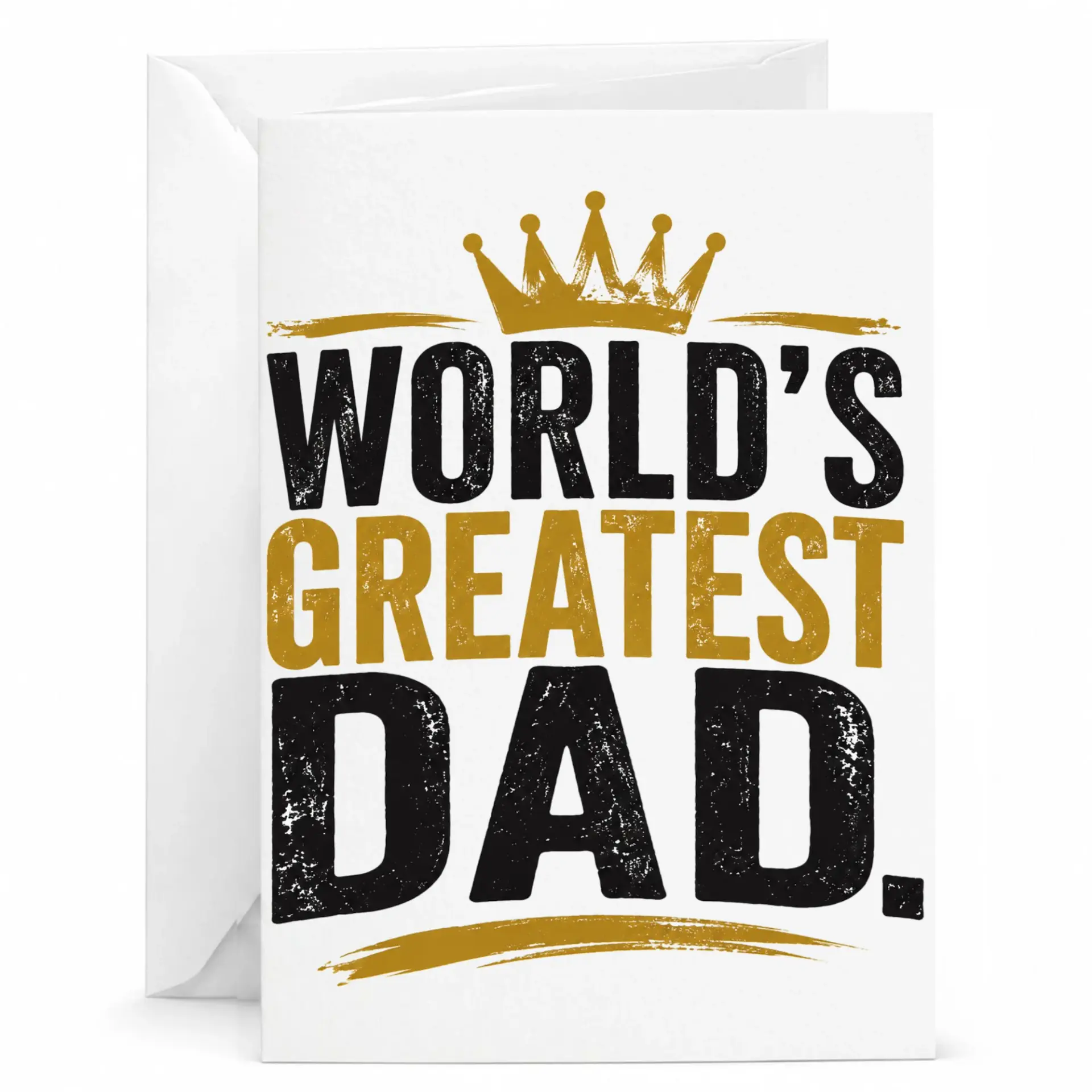 Greeting Card World's Greatest Dad Premium Stationery for Father's Day Birthday Celebration Appreciation Card