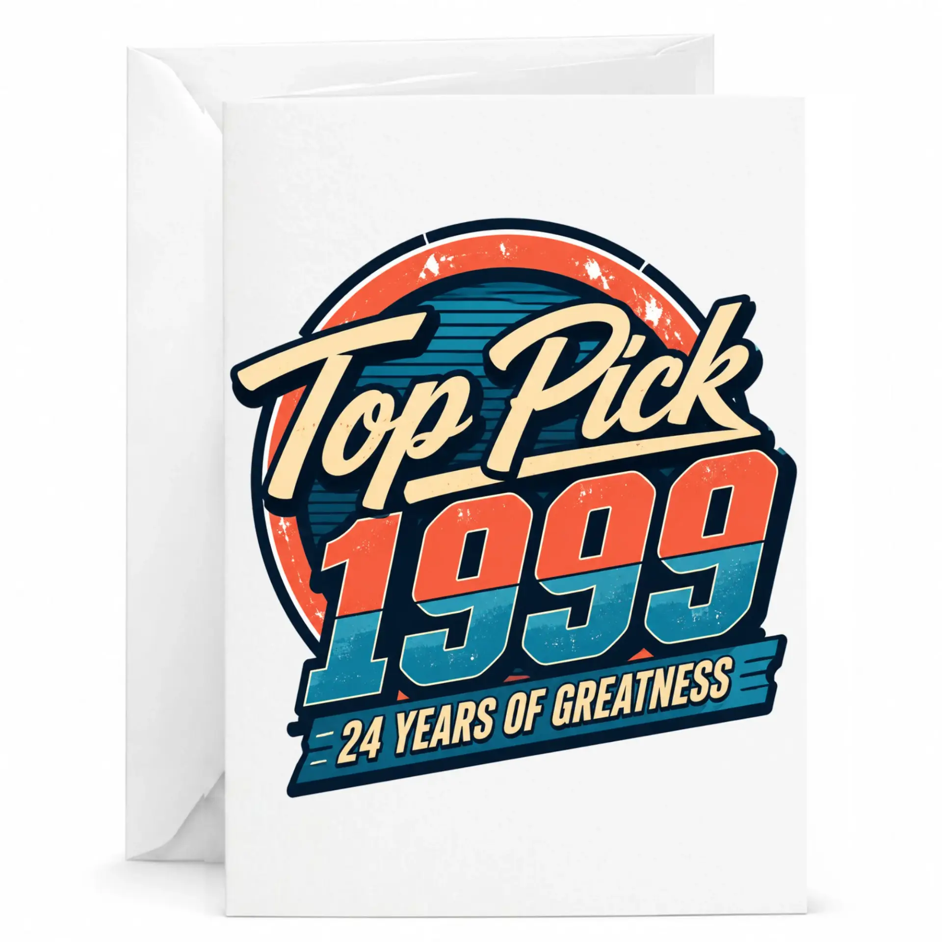 Greeting Card Top Pick 1999 24 Years of Greatness Vintage Retro Style Birthday Milestone Celebration Gift for Anniversary