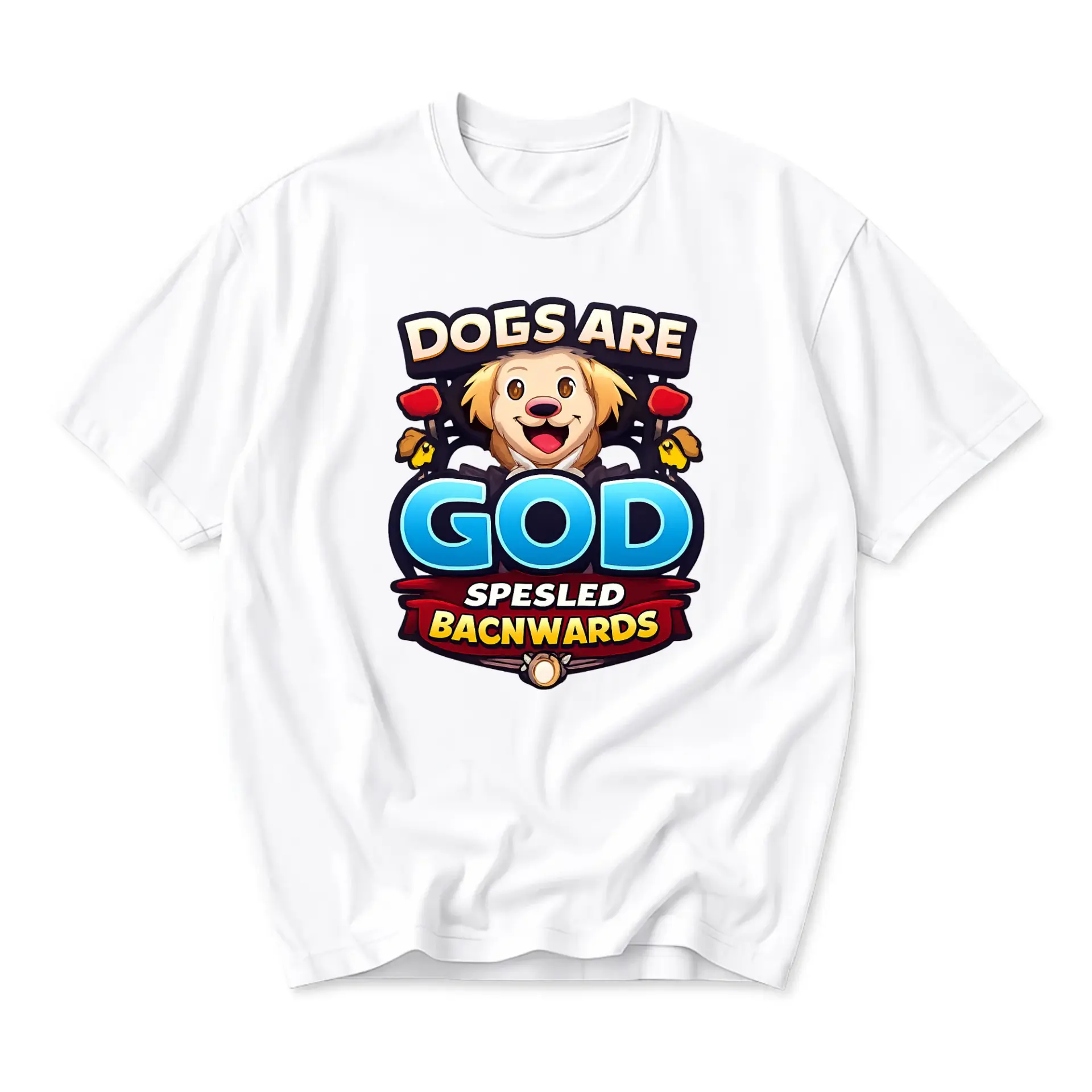 Funny Shirt Are God Spesled Bacnwards Graphic Tee Casual Unisex Crew Neck