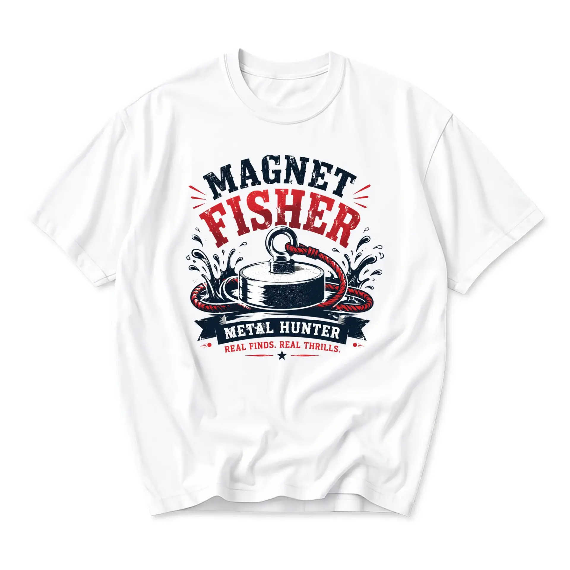 Graphic Tee Magnet Fisher Unisex Crew Neck Shirt for Outdoor Enthusiasts