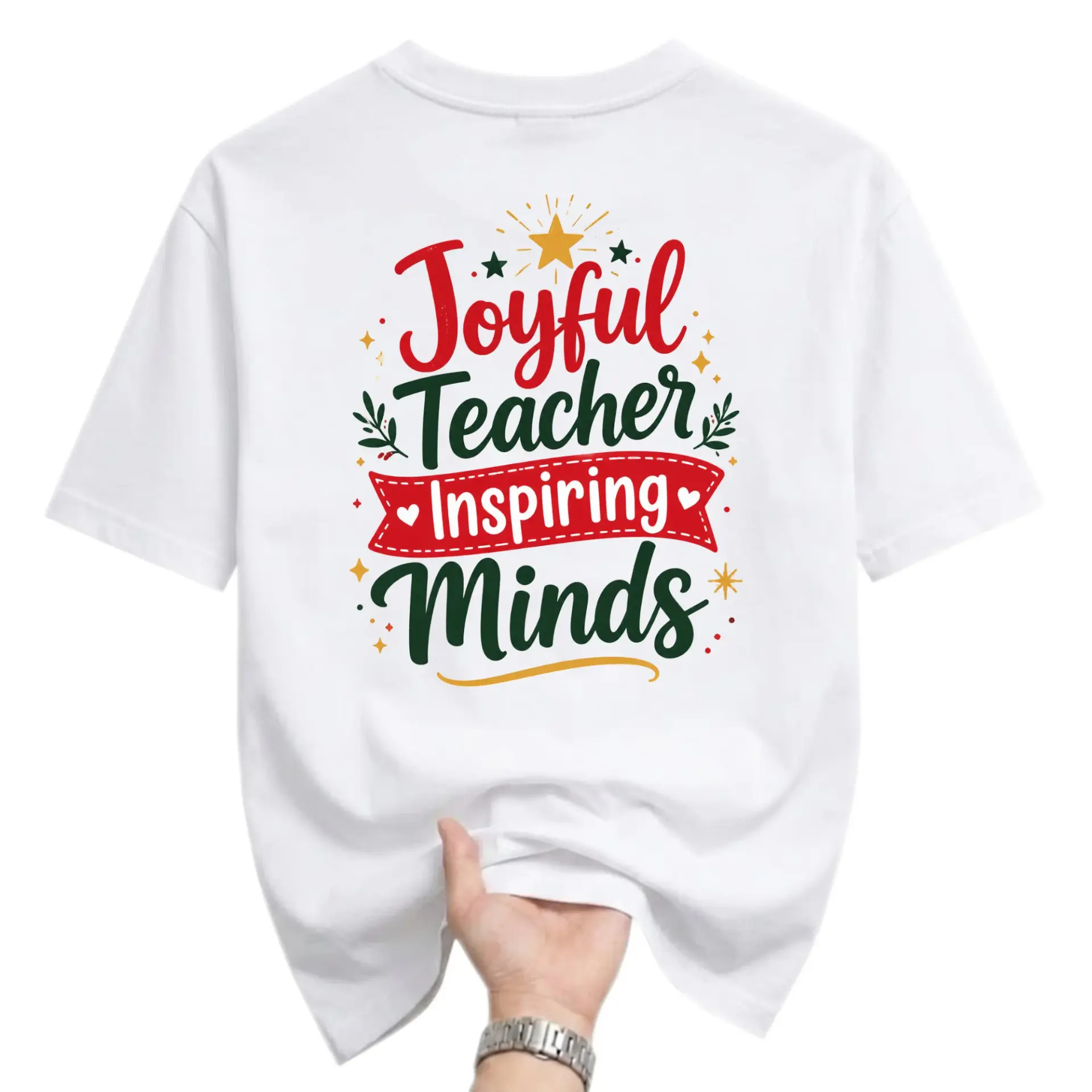 Graphic Tee Joyful Teacher Inspiring Minds Unisex Shirt Soft Cotton Casual Apparel for Educators and Profession Enthusiasts