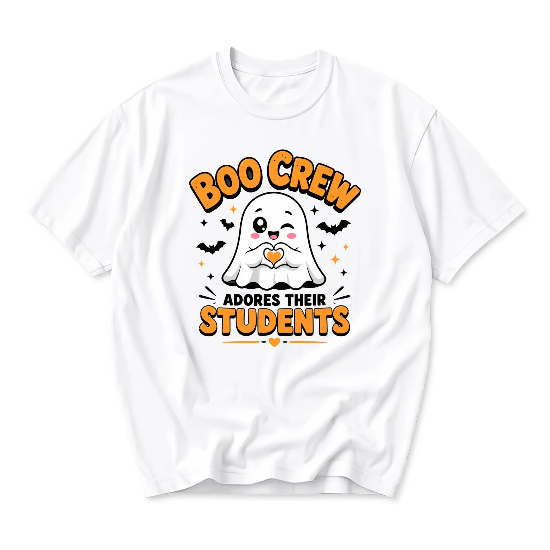 Funny Shirt Boo Crew Adores Their Students Graphic Tee Unisex Casual Apparel for Teachers and Educators Autumn Season