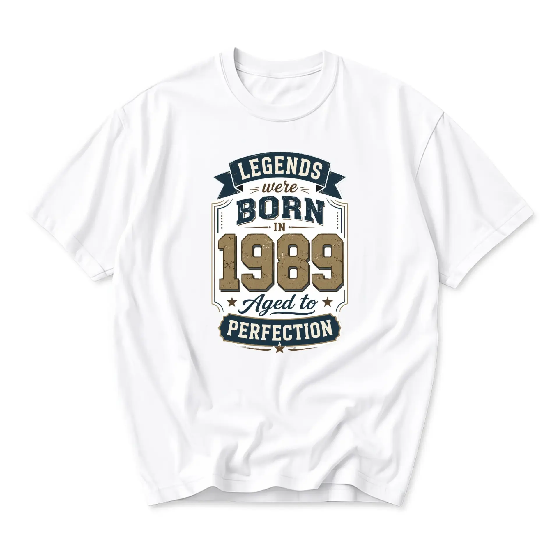 Graphic Tee Legends Were Born in 1989 Aged to Perfection Vintage Style Unisex Casual Short Sleeve Crew Neck Shirt