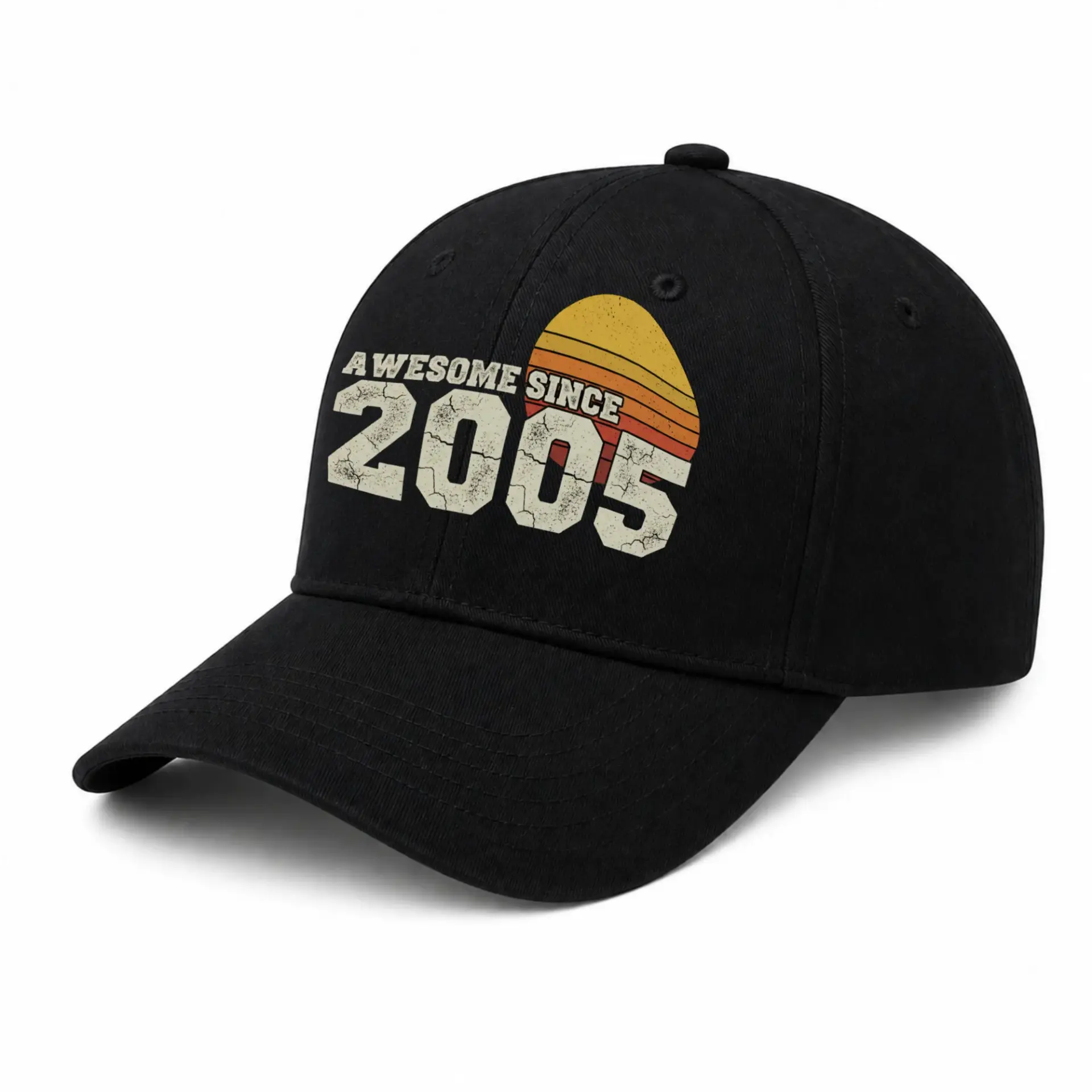 Baseball Cap Awesome Since 2005 Retro Sunset Graphic Embroidered Hat