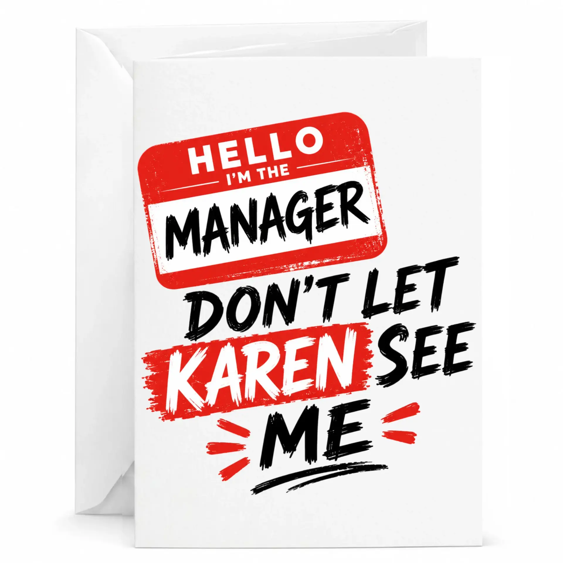 Funny Manager Greeting Card for Coworker Workplace Humor Humorous Office Gift with Matching White Envelope 5x7 Inches