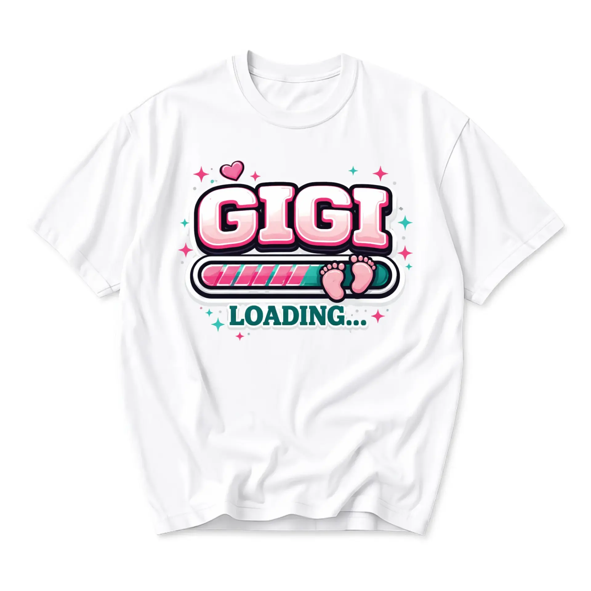 Graphic Tee Gigi Loading Announcement Shirt Unisex Cotton Crew Neck Short