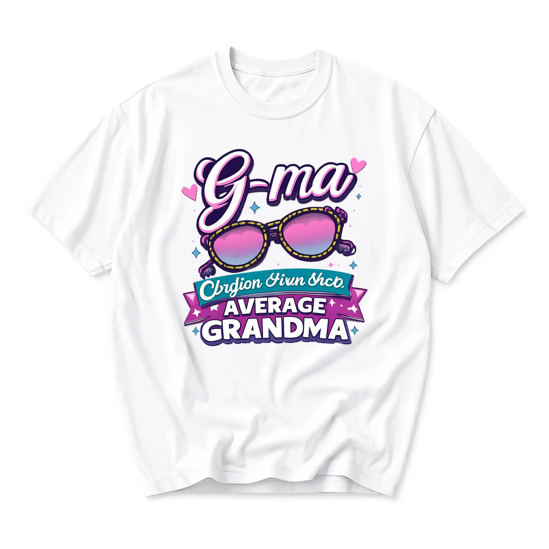 Funny Shirt Average Grandma G-Ma Graphic Tee Casual Unisex Crew Neck Top for Everyday Wear and Gift Giving