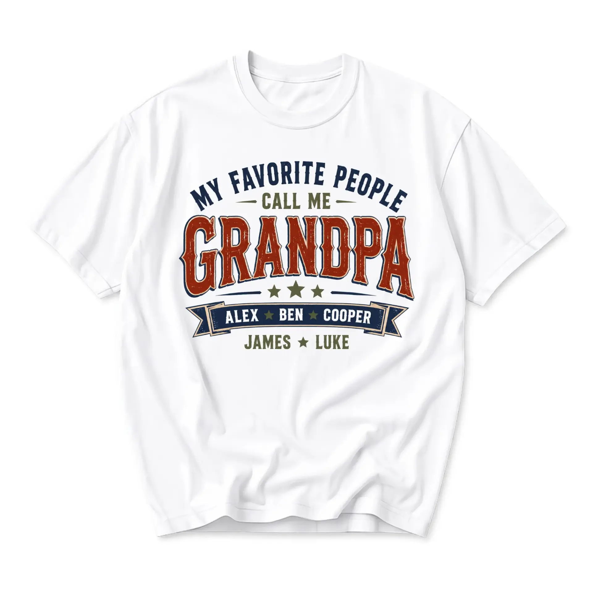 Funny Shirt My Favorite People Call Me Grandpa Custom Graphic Tee for Men and Grandfathers Casual Cotton Apparel