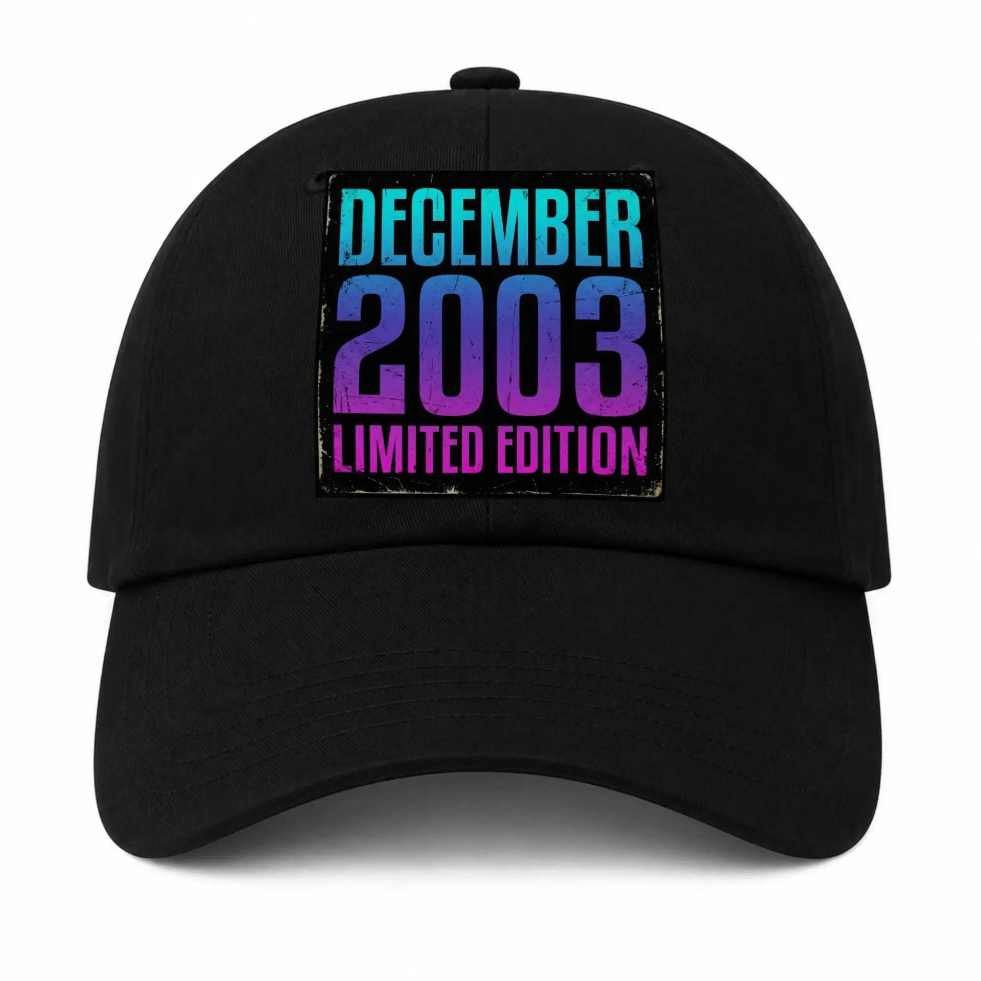Baseball Cap Featuring Retro Minimalist December 2003 Graphic Design