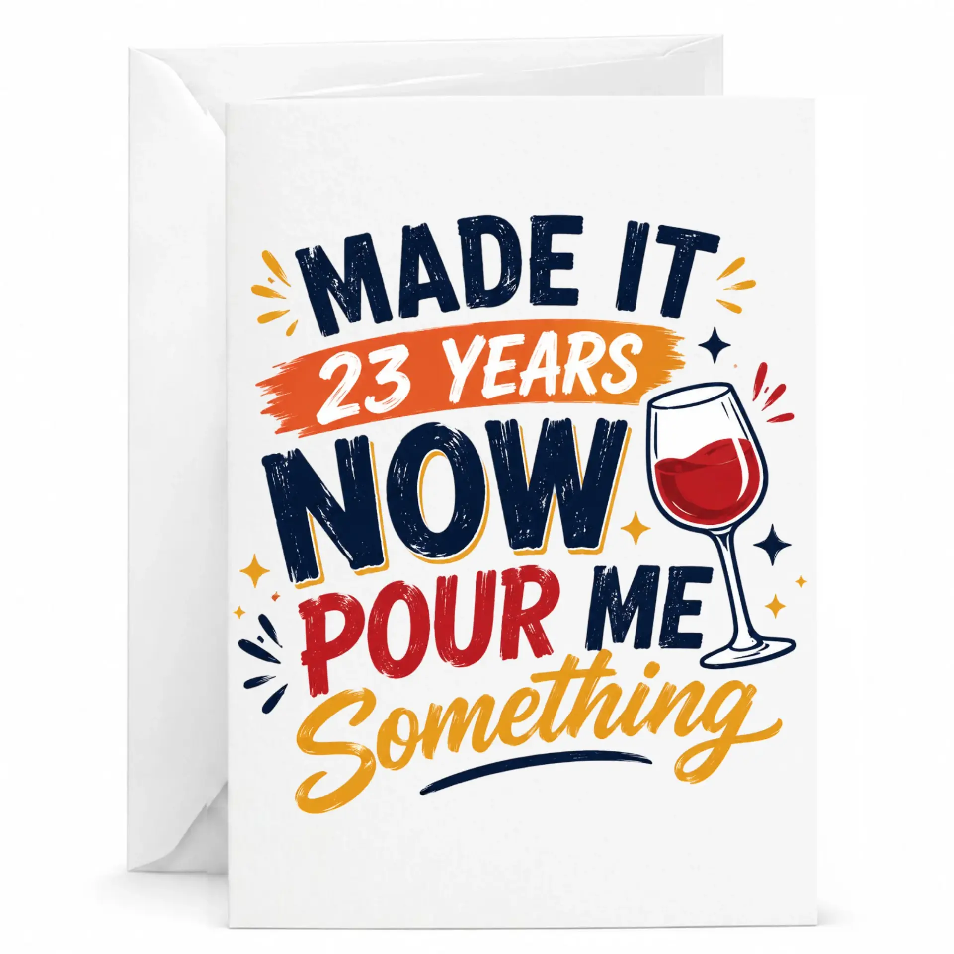Funny 23rd Anniversary Greeting Card, Twenty Third Year Milestone Card for Spouse, Partner, or Friend Celebration